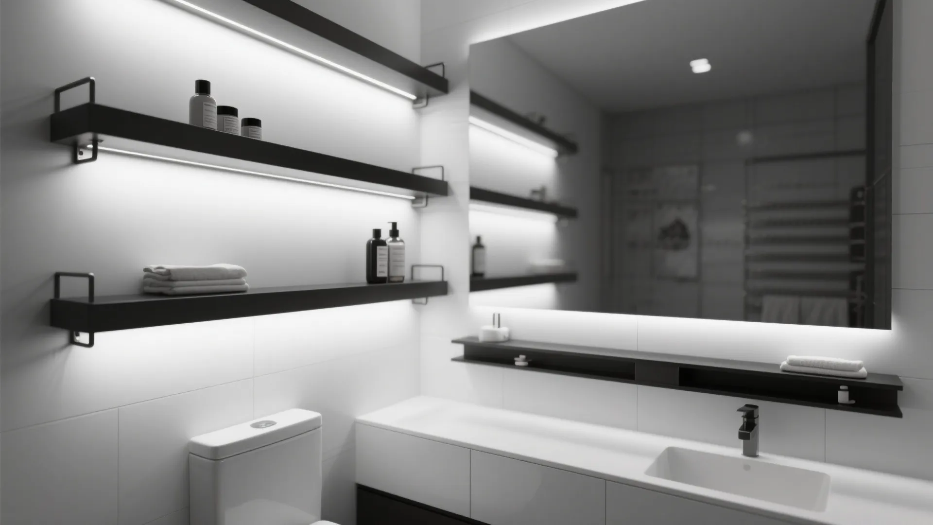 8. Hidden Bracket Shelves