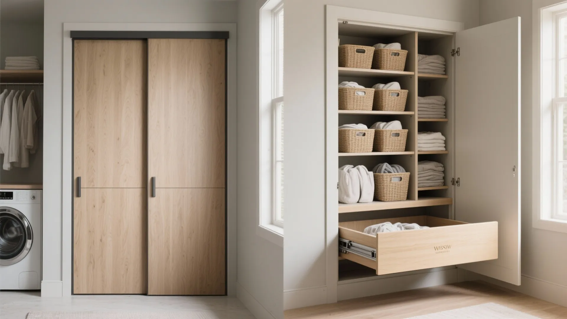 5. Create a hidden laundry cabinet