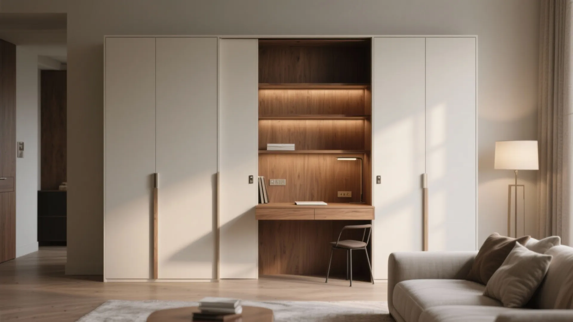 2. Hidden cabinet desk (looks like furniture, works like an office)