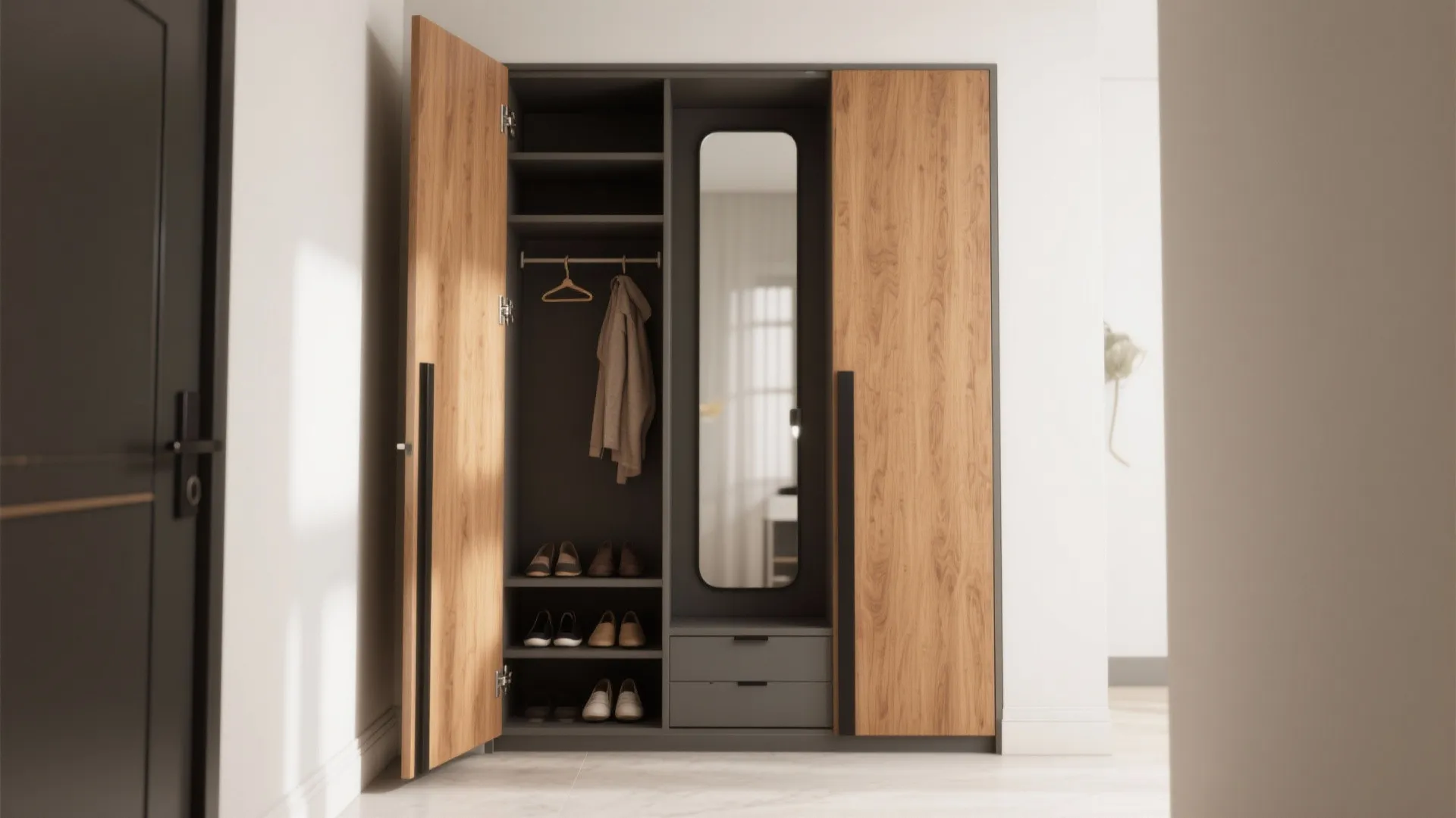 Hidden Storage Cabinet with Mirror