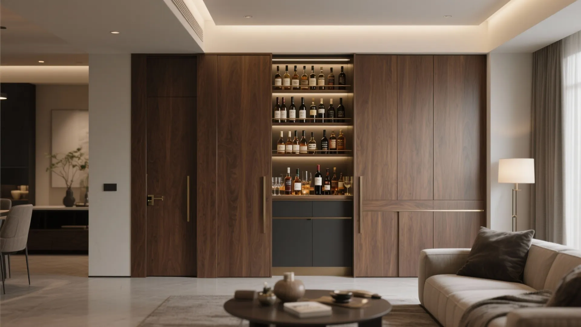 7. Hidden Cabinet Bar