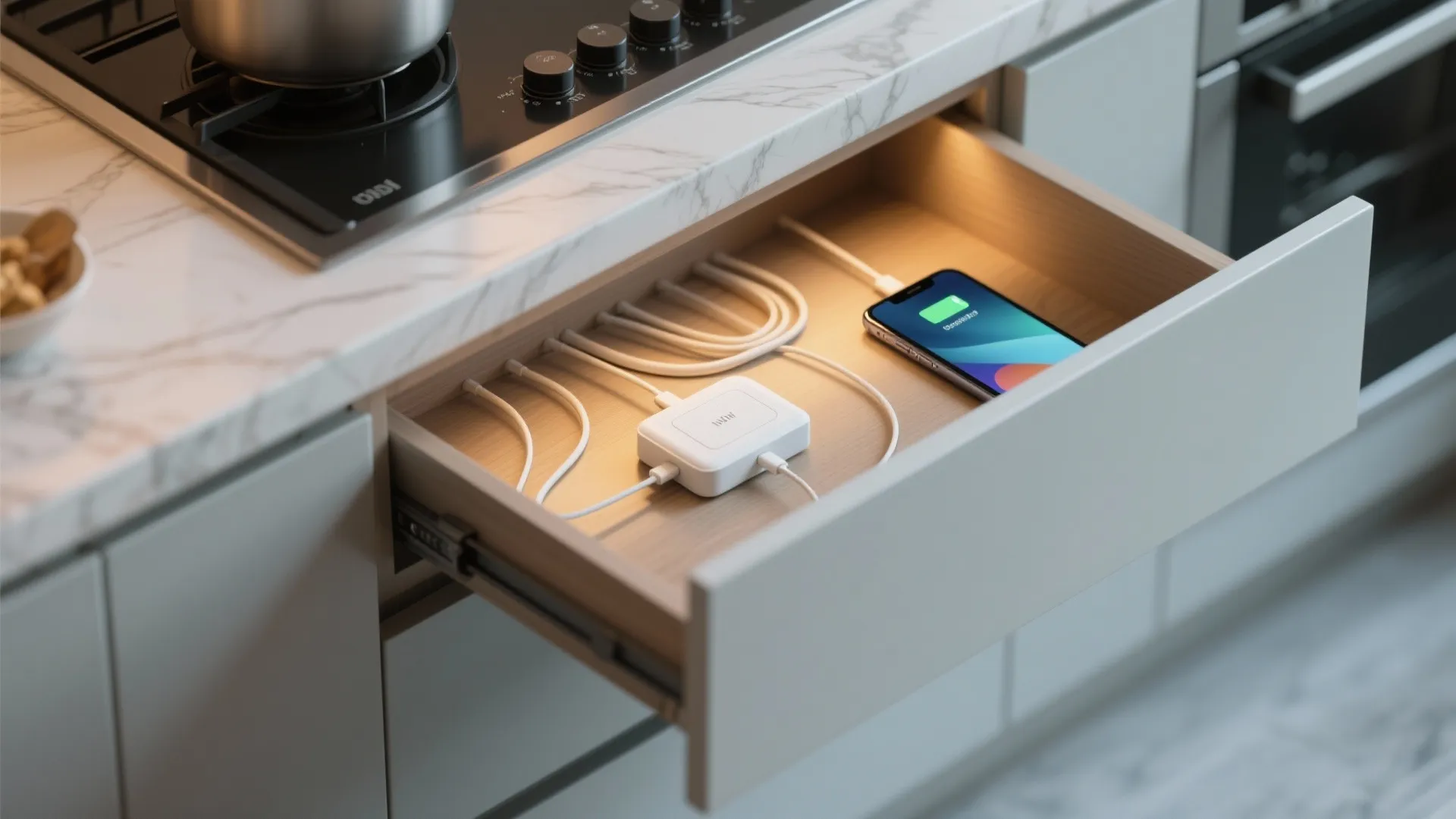 6. Hidden charging drawer
