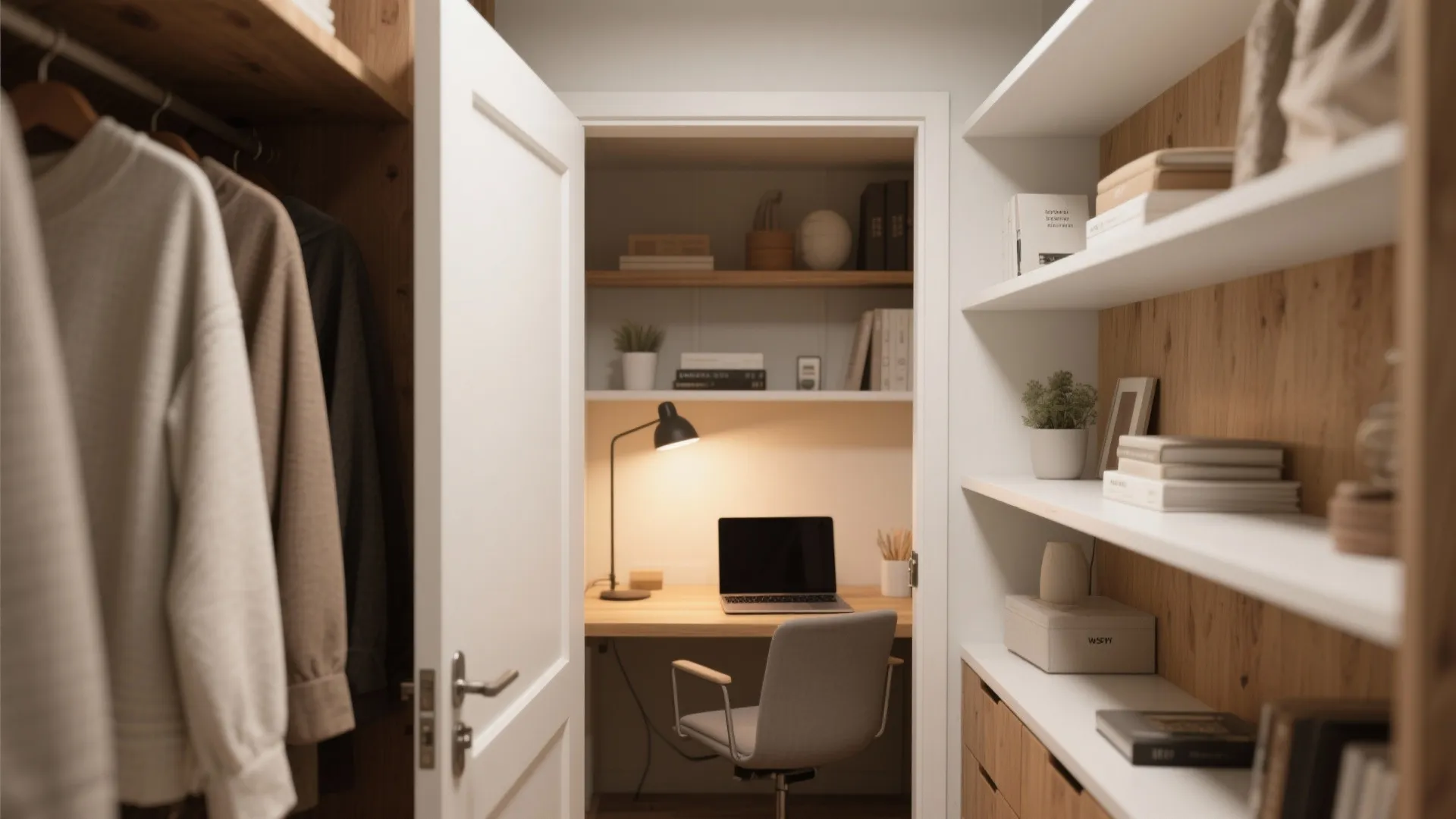 5. Hidden Office in a Closet