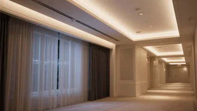 Luxury Hotel Corridor Design with Warm Ambient Lighting