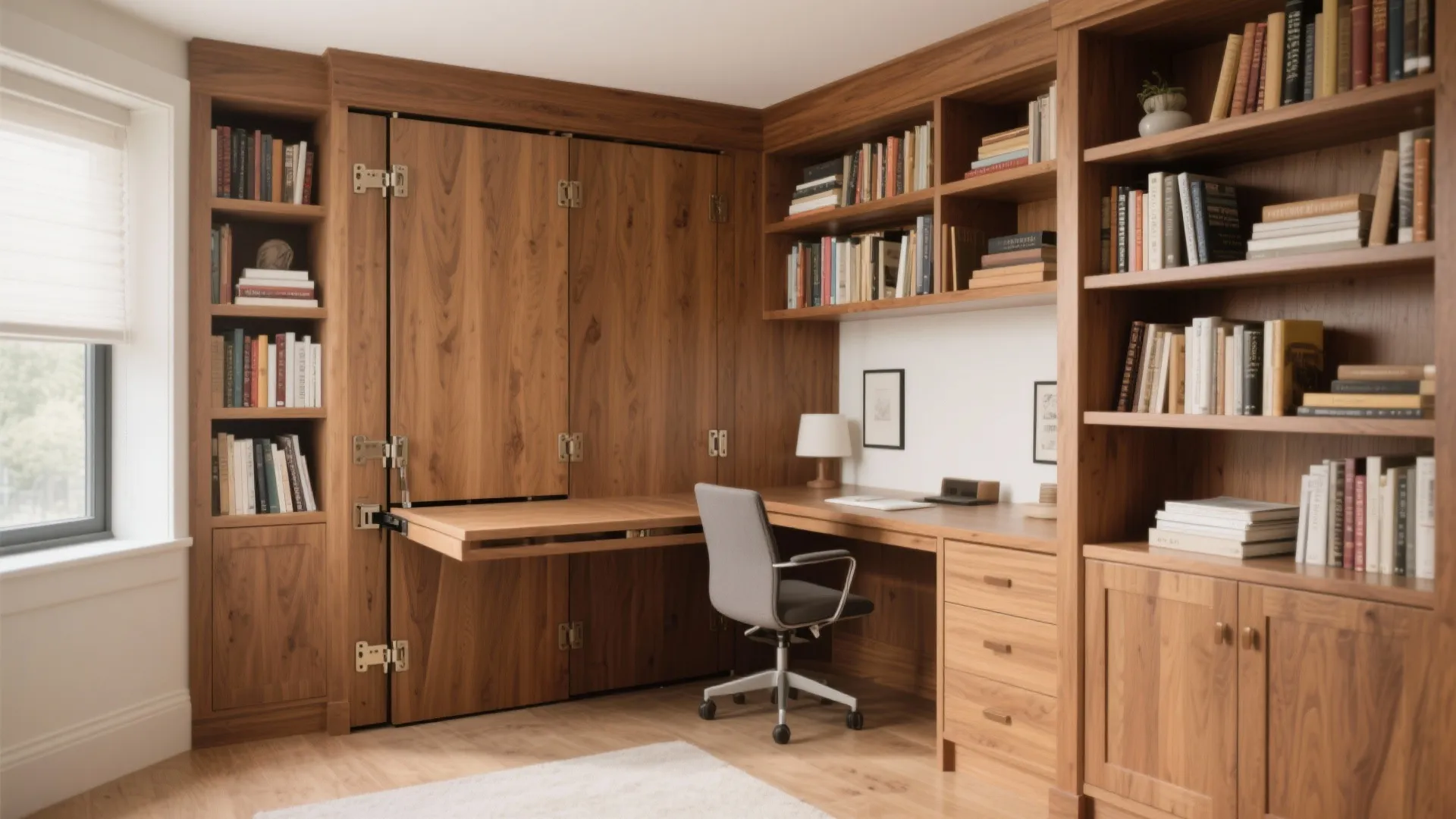 9. Hidden Desk in a Cabinet