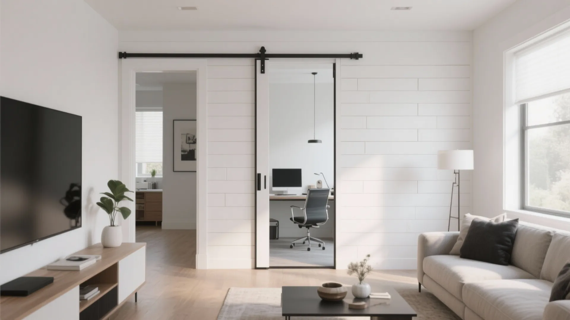 10. Shiplap Accent with Hidden Door