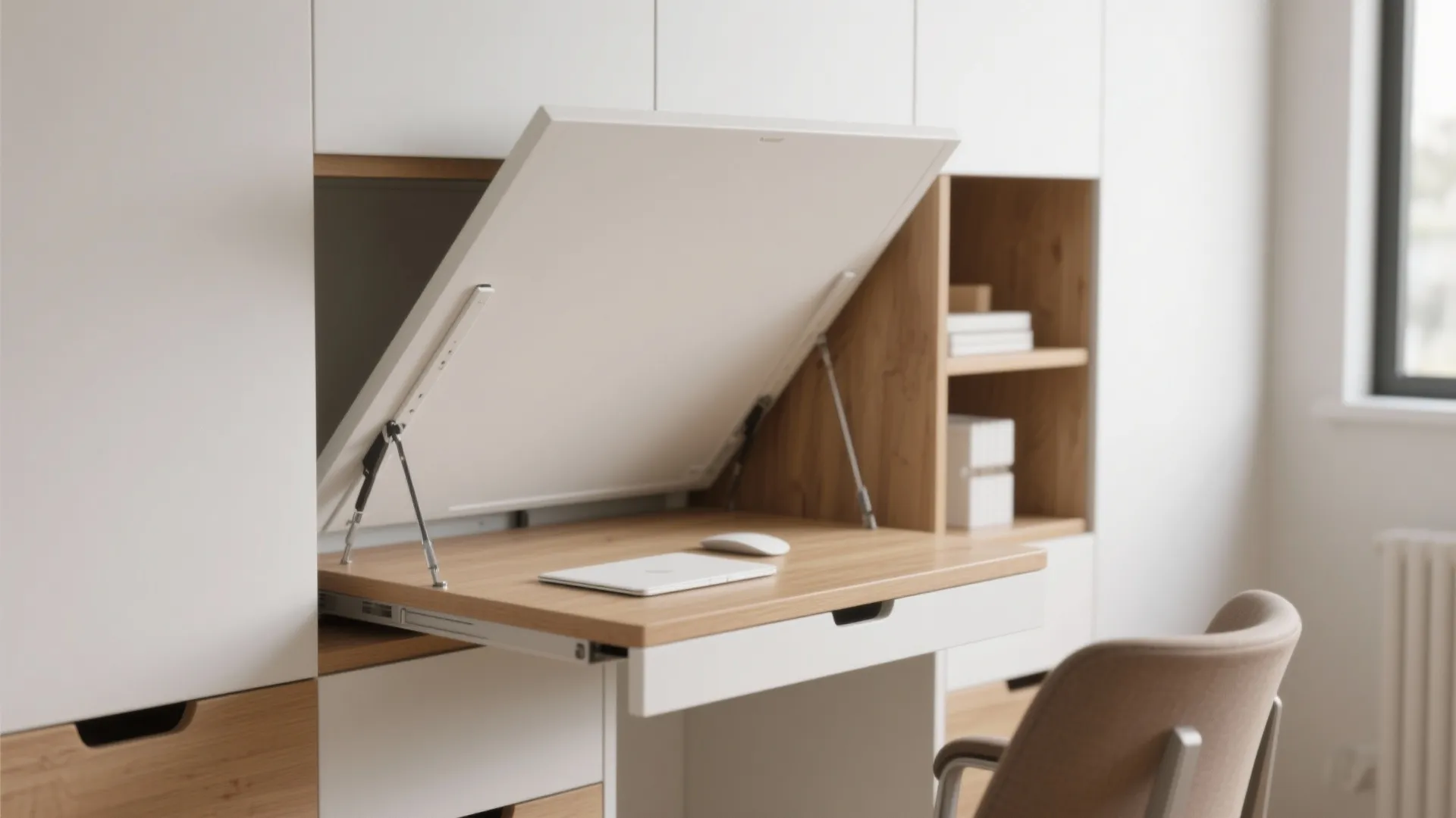 7. Hidden Drop-Down Shelf