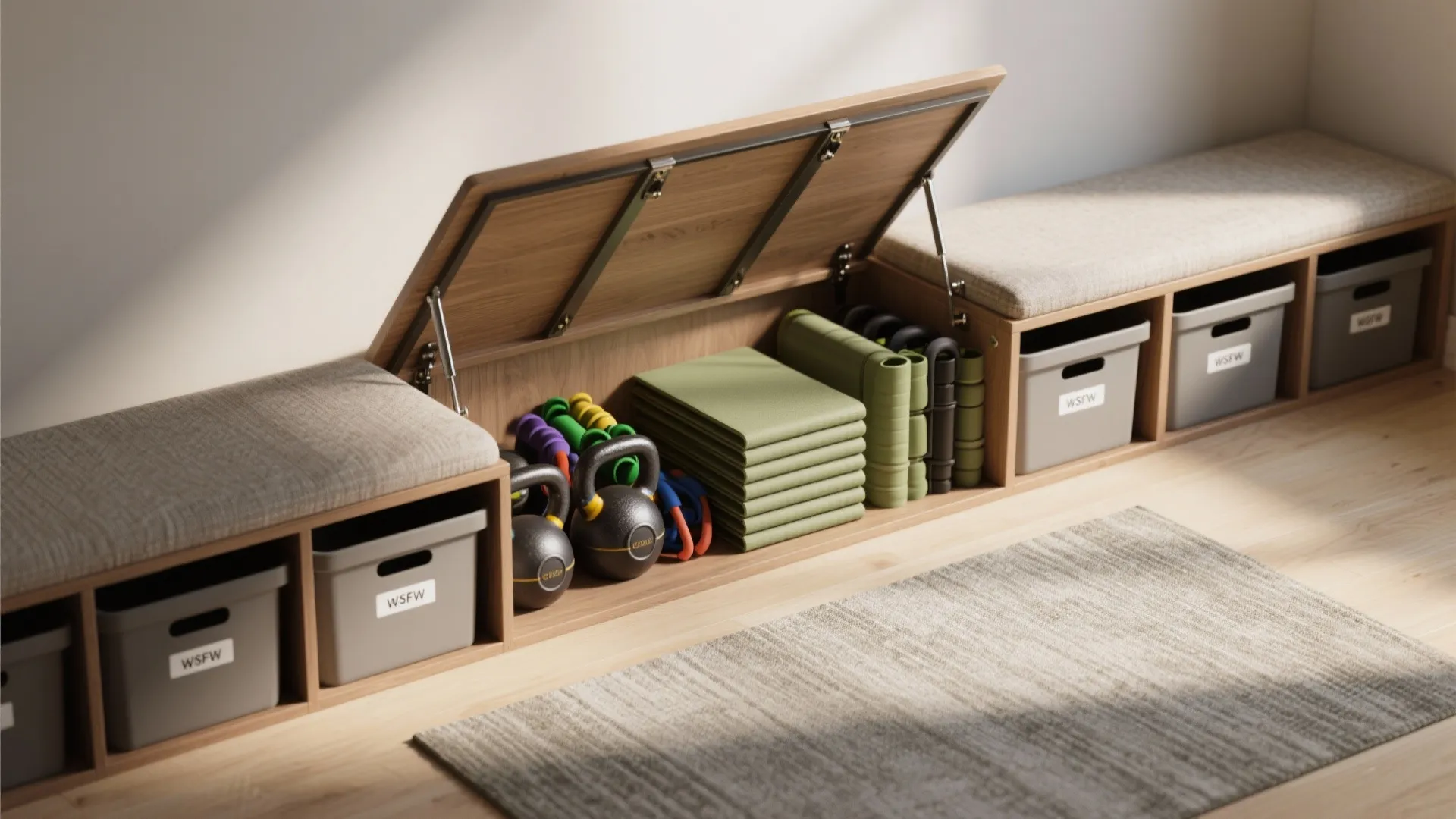 2. Furniture that hides fitness gear