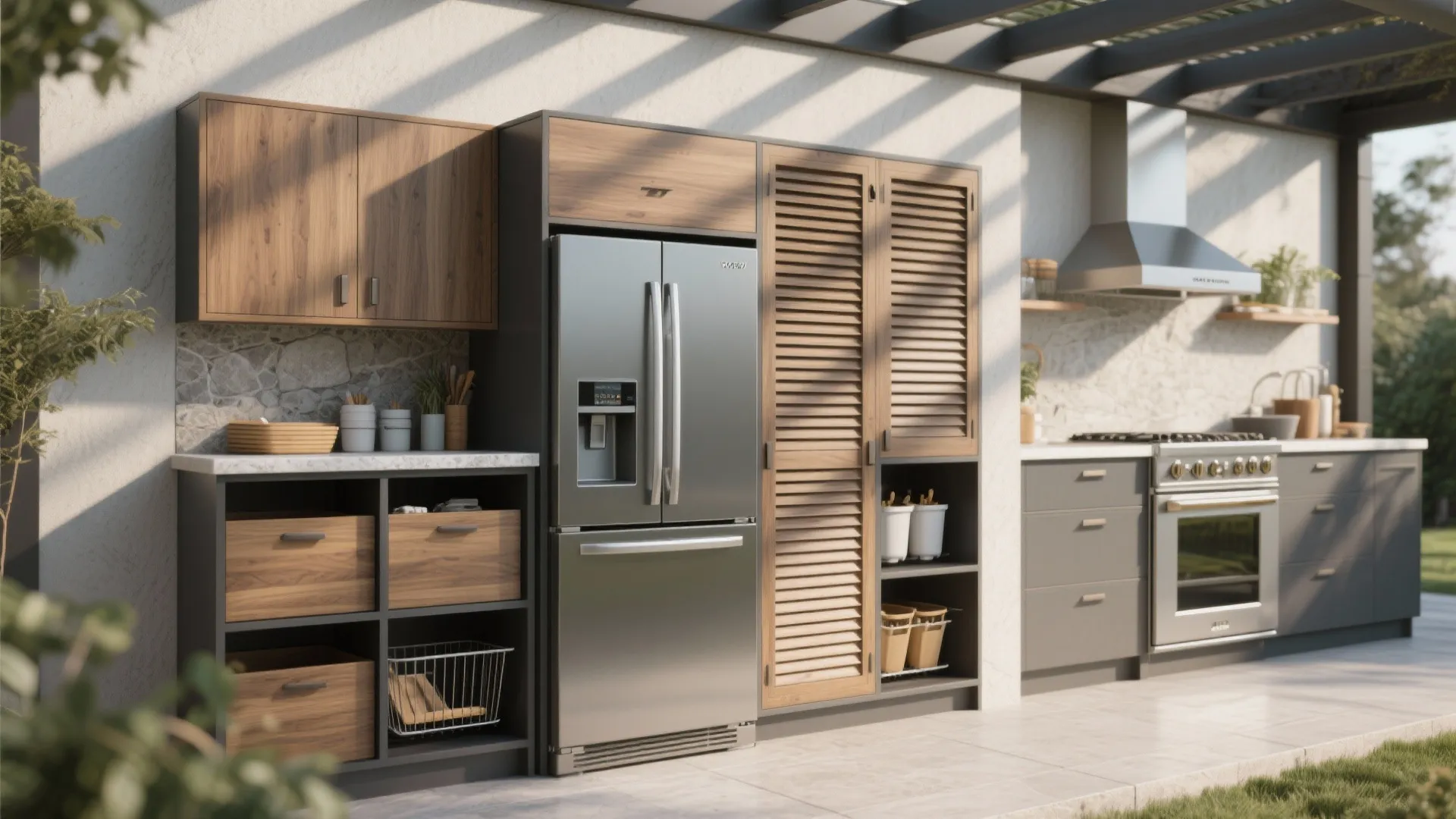 Integrated Refrigeration and Hidden Storage Walls