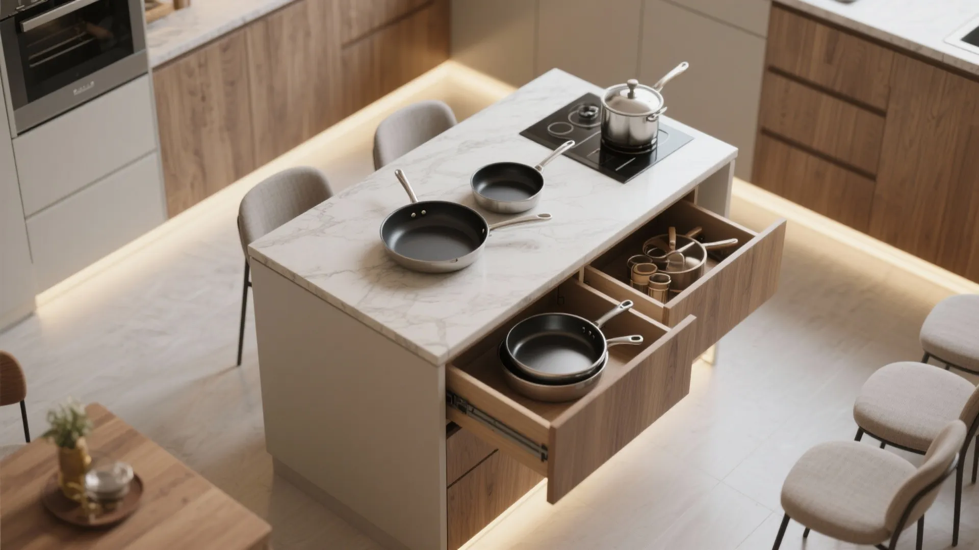 2. Hidden Storage Under Islands