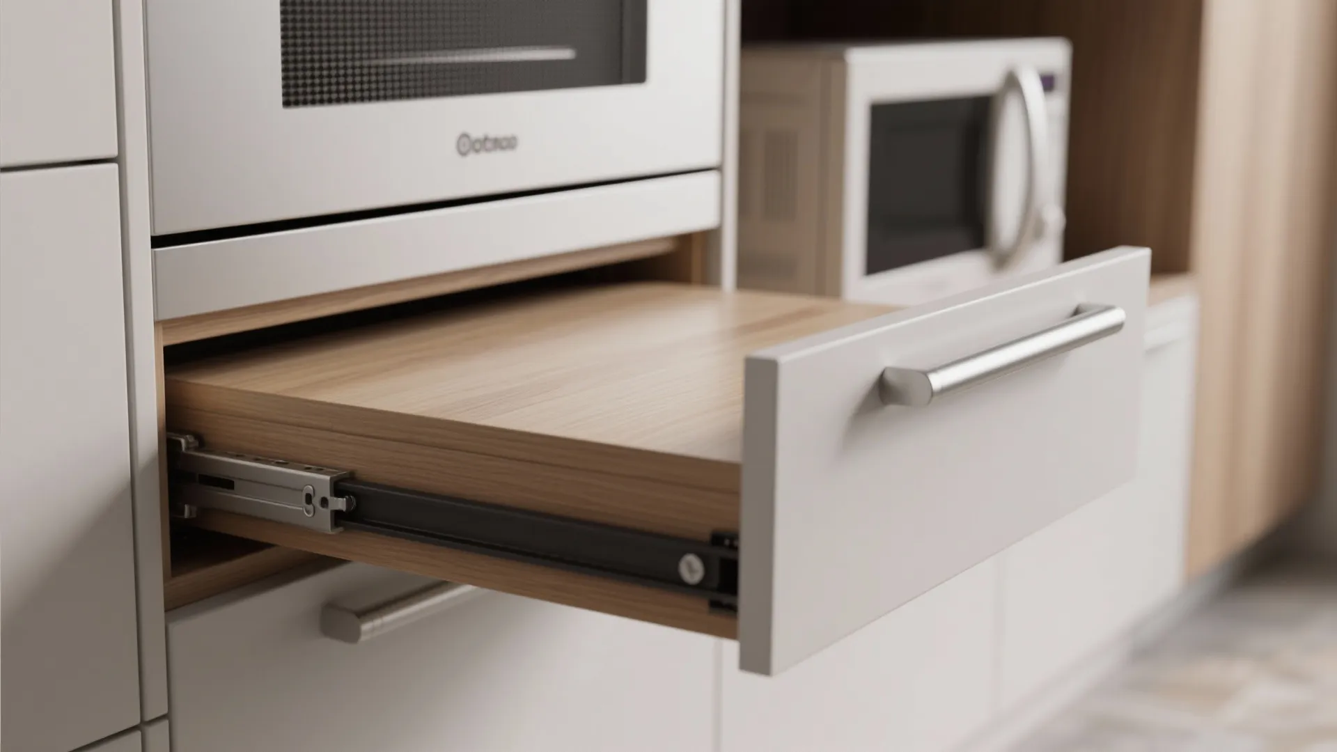 5. Hidden Kitchen Solutions: Pull-out counters and appliance garages