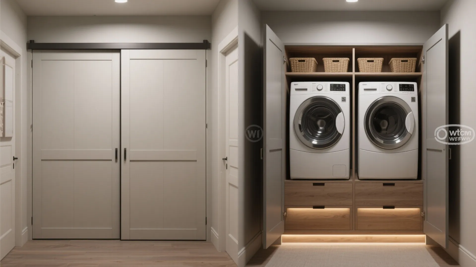 3. Hidden Closet Laundry