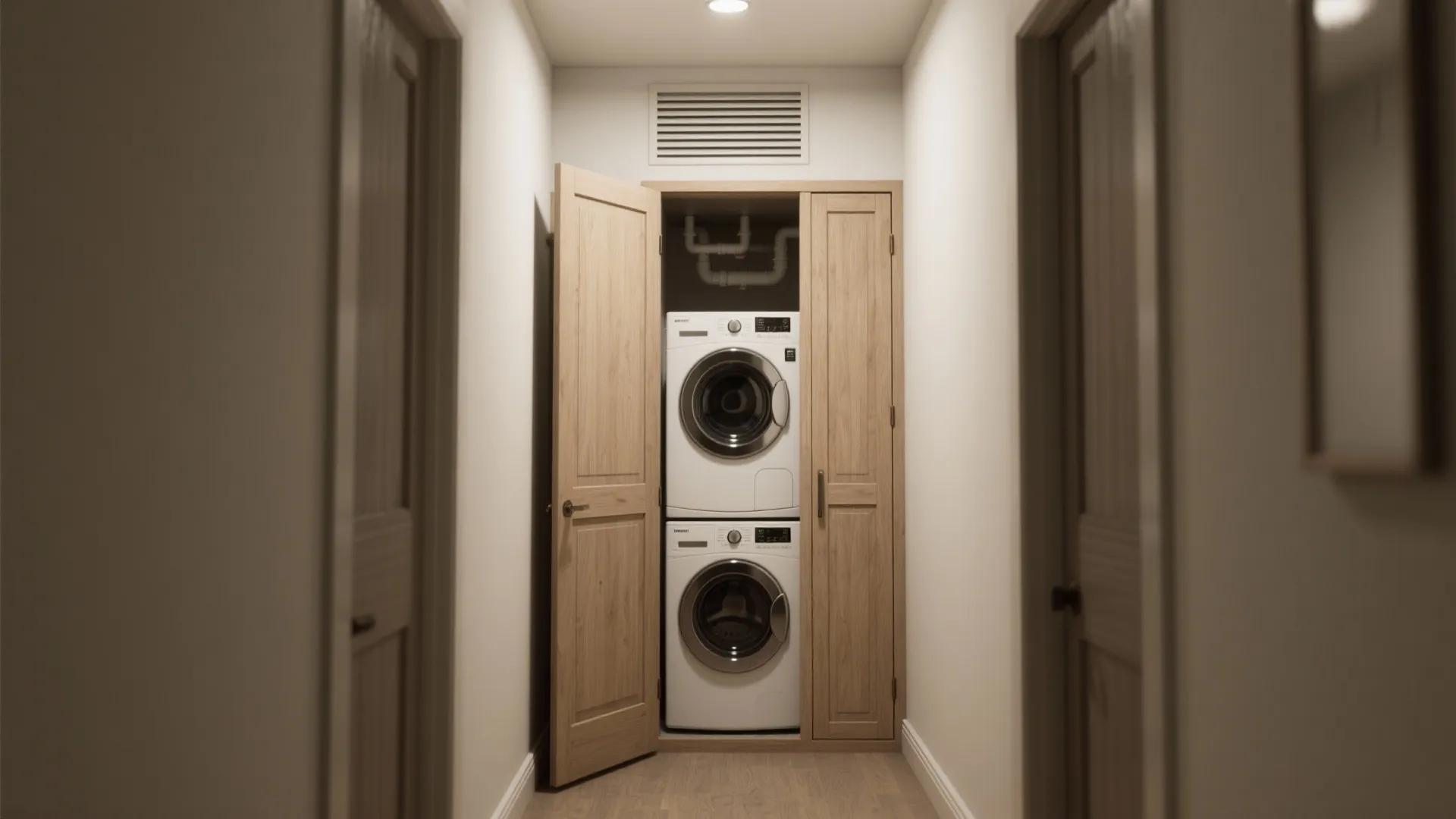 4. Hidden Laundry Wall in a Hallway Cabinet