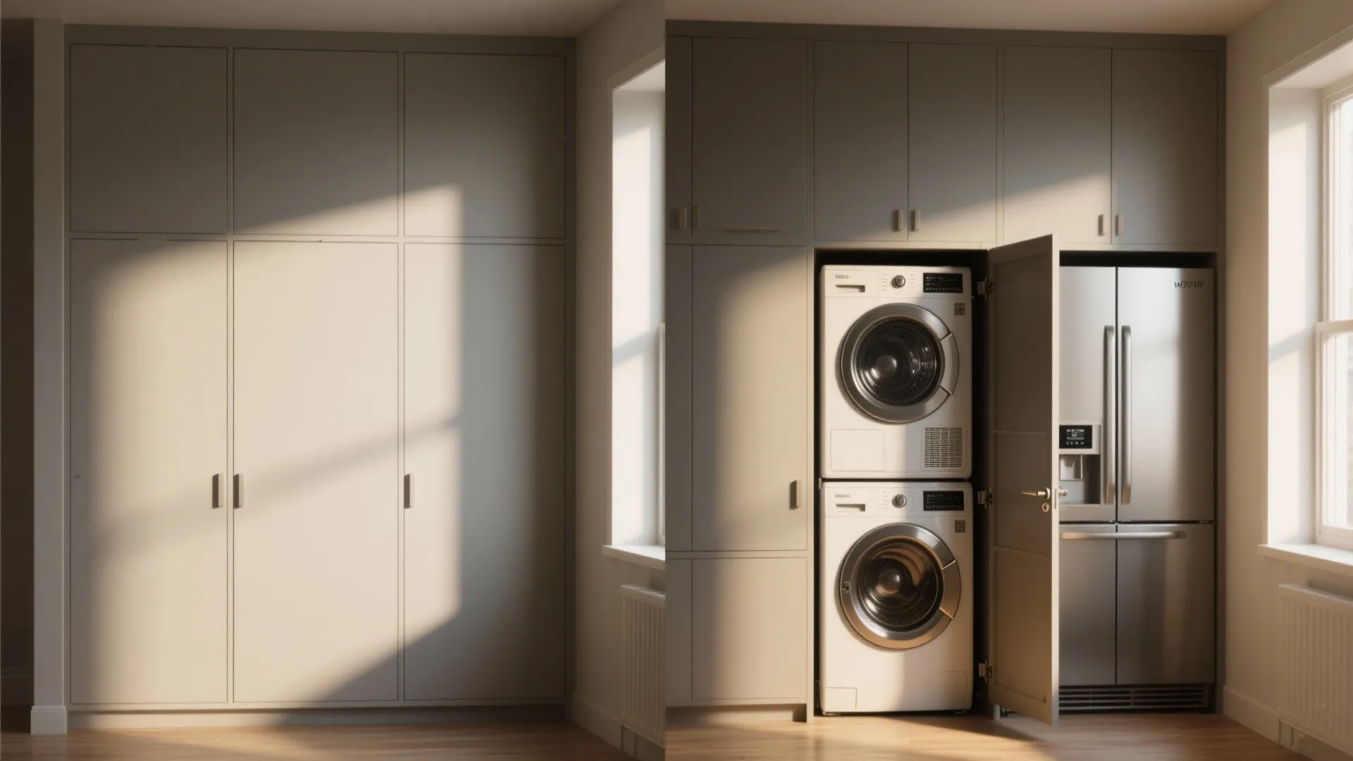 5. Create a hidden laundry closet with smart doors