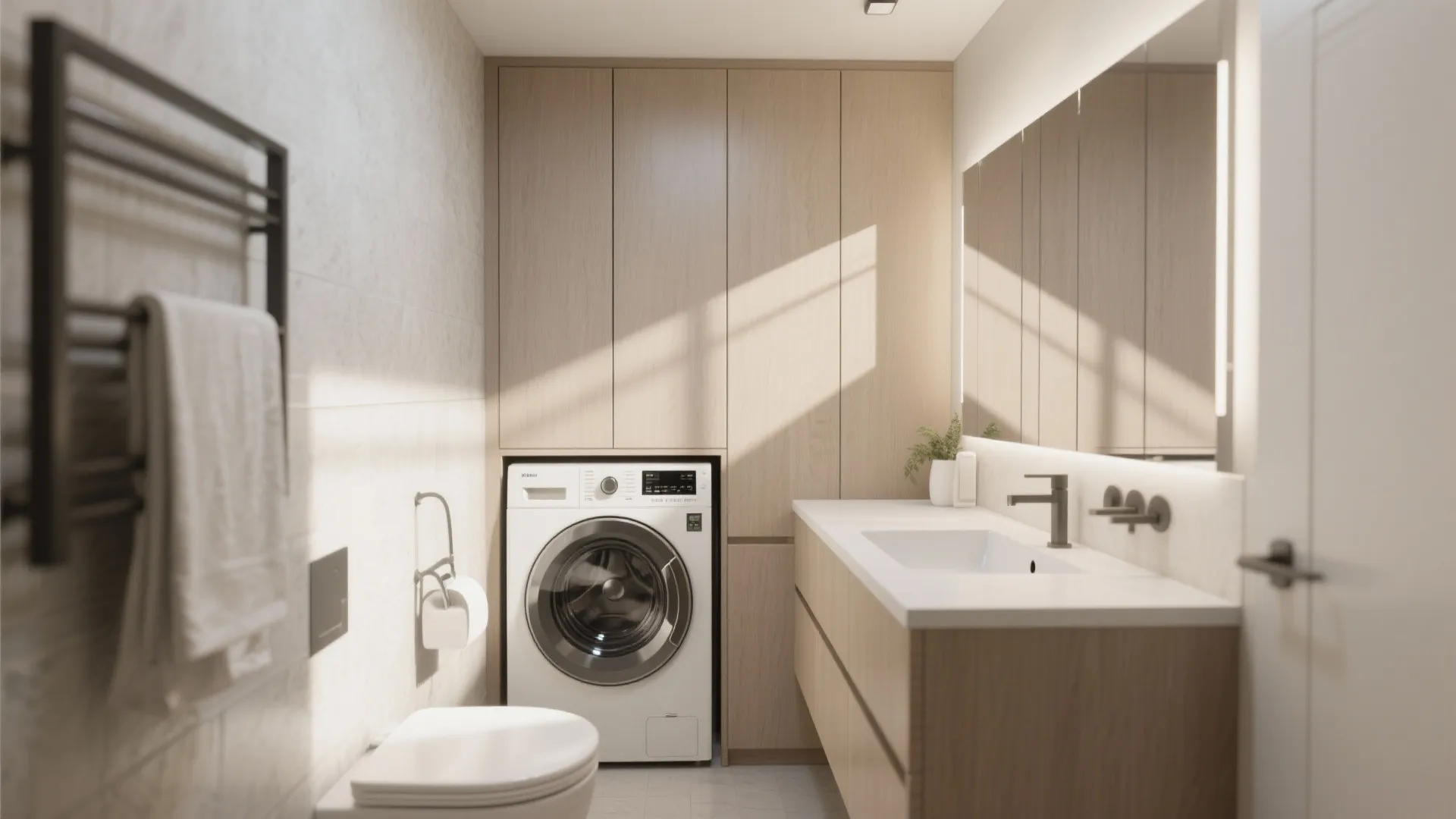 10. Hidden Laundry in Bathrooms