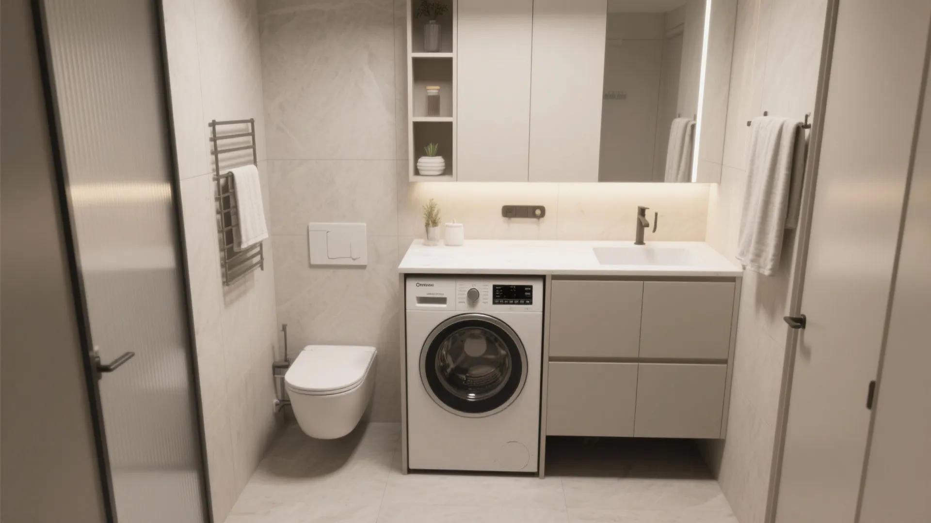 6. Hidden Laundry in the Bathroom