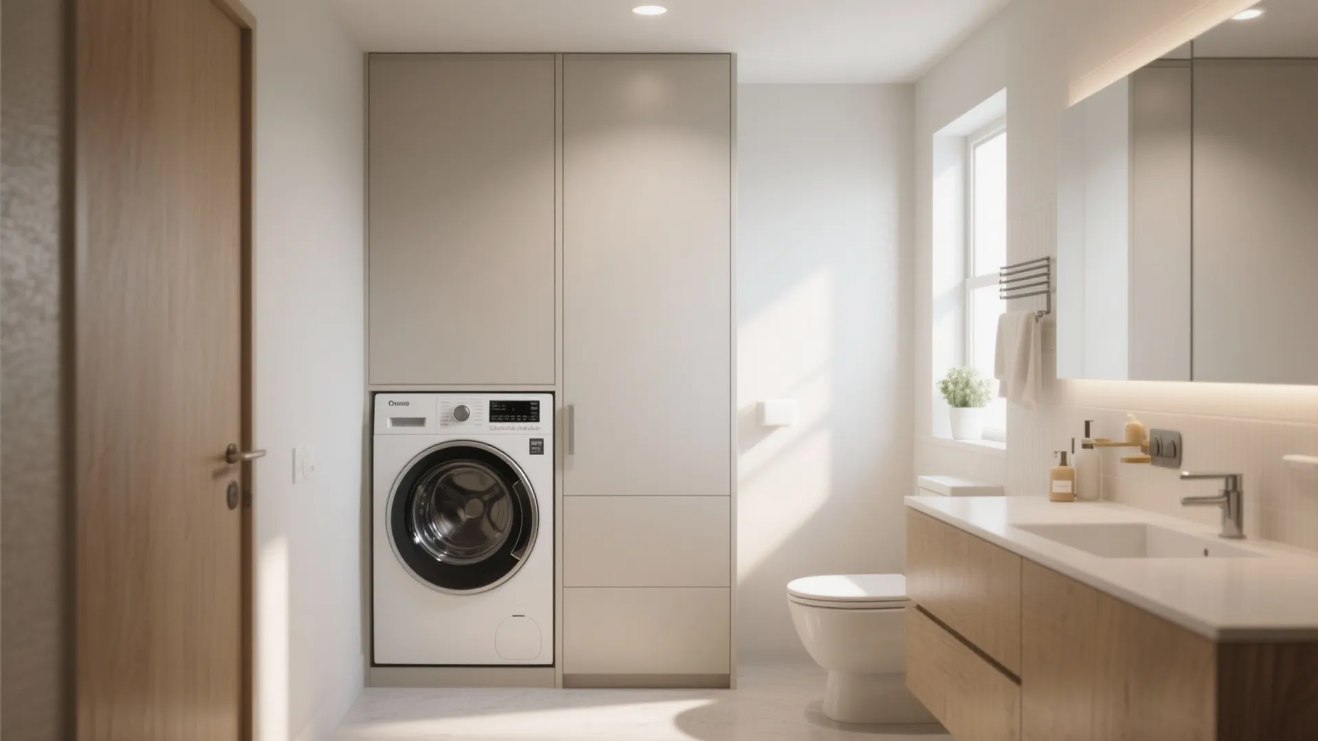 9. Hidden Laundry in a Cabinet