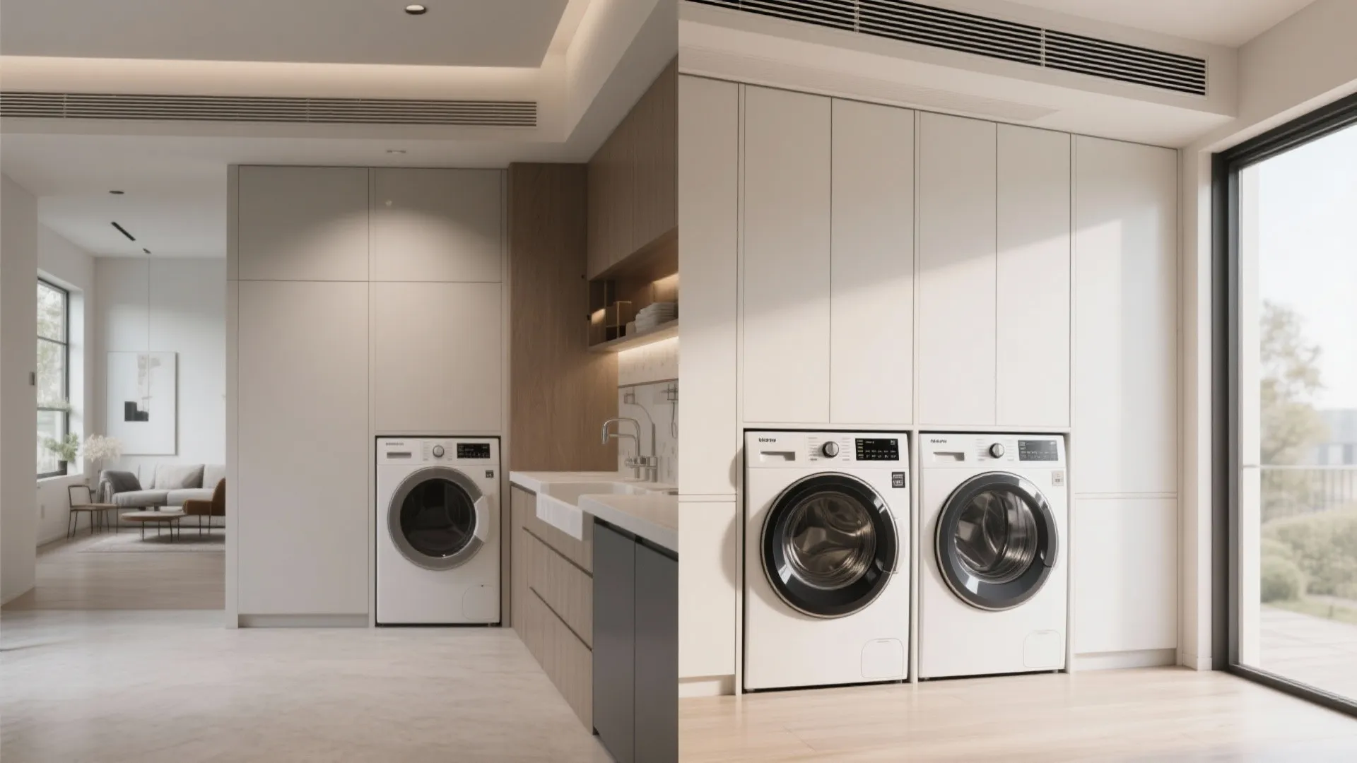 4. Hidden Laundry with Cabinet Fronts