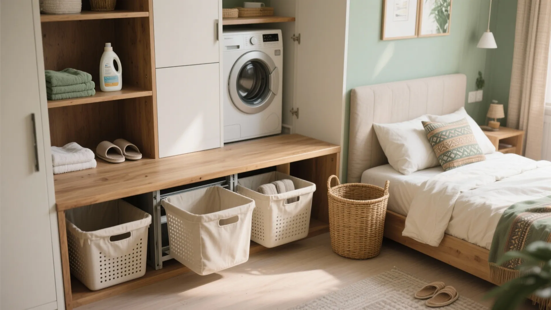 Hidden Laundry Basket Ideas: 5 Clever Solutions: Small-space tricks I use to hide laundry baskets without losing style or function