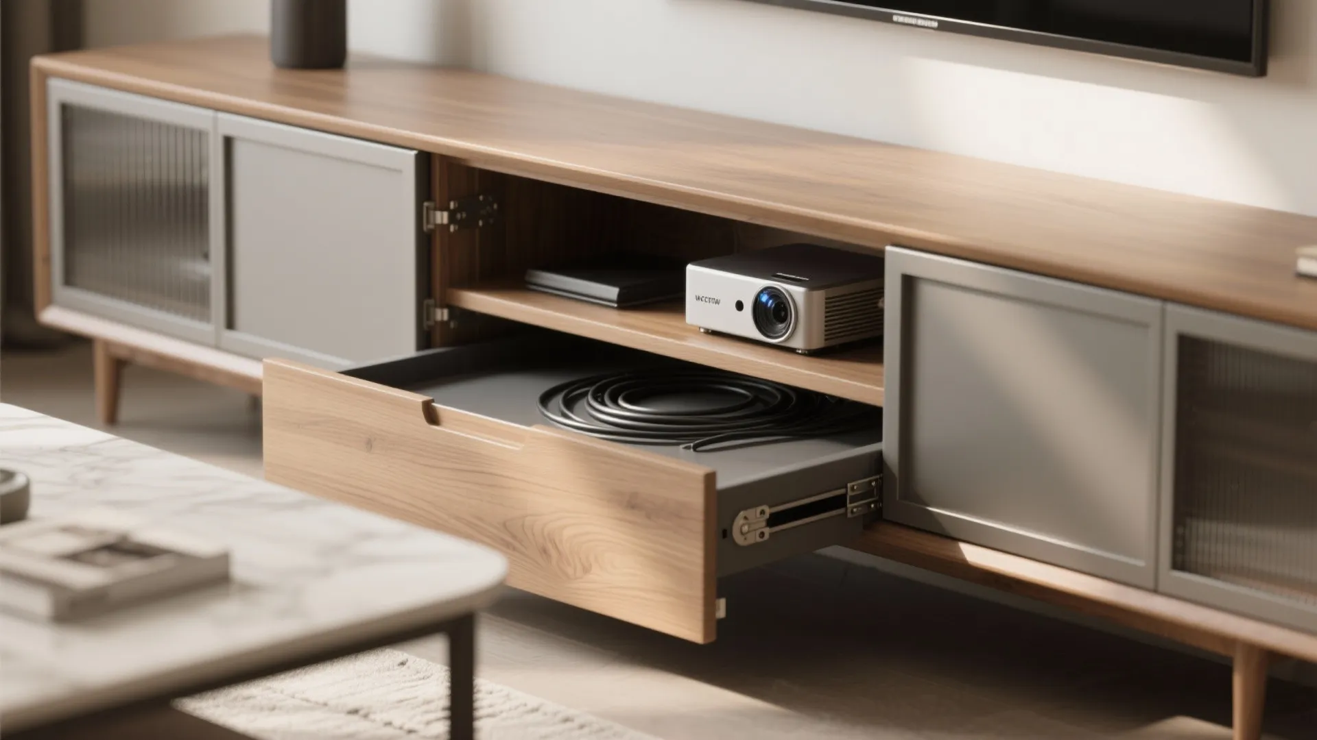 3. Multi-functional furniture to hide gear