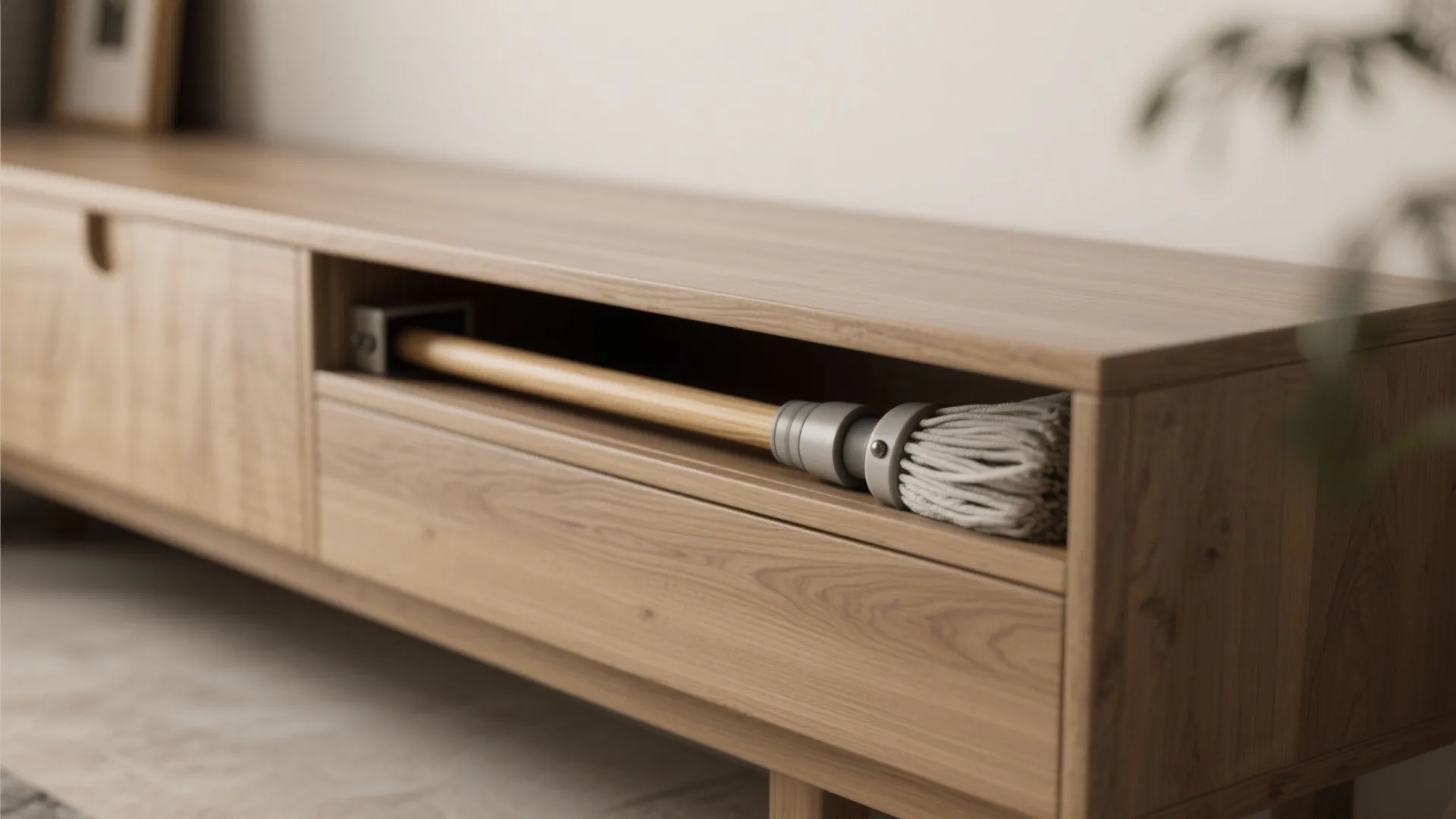 4. Design a hidden niche into furniture for the mop