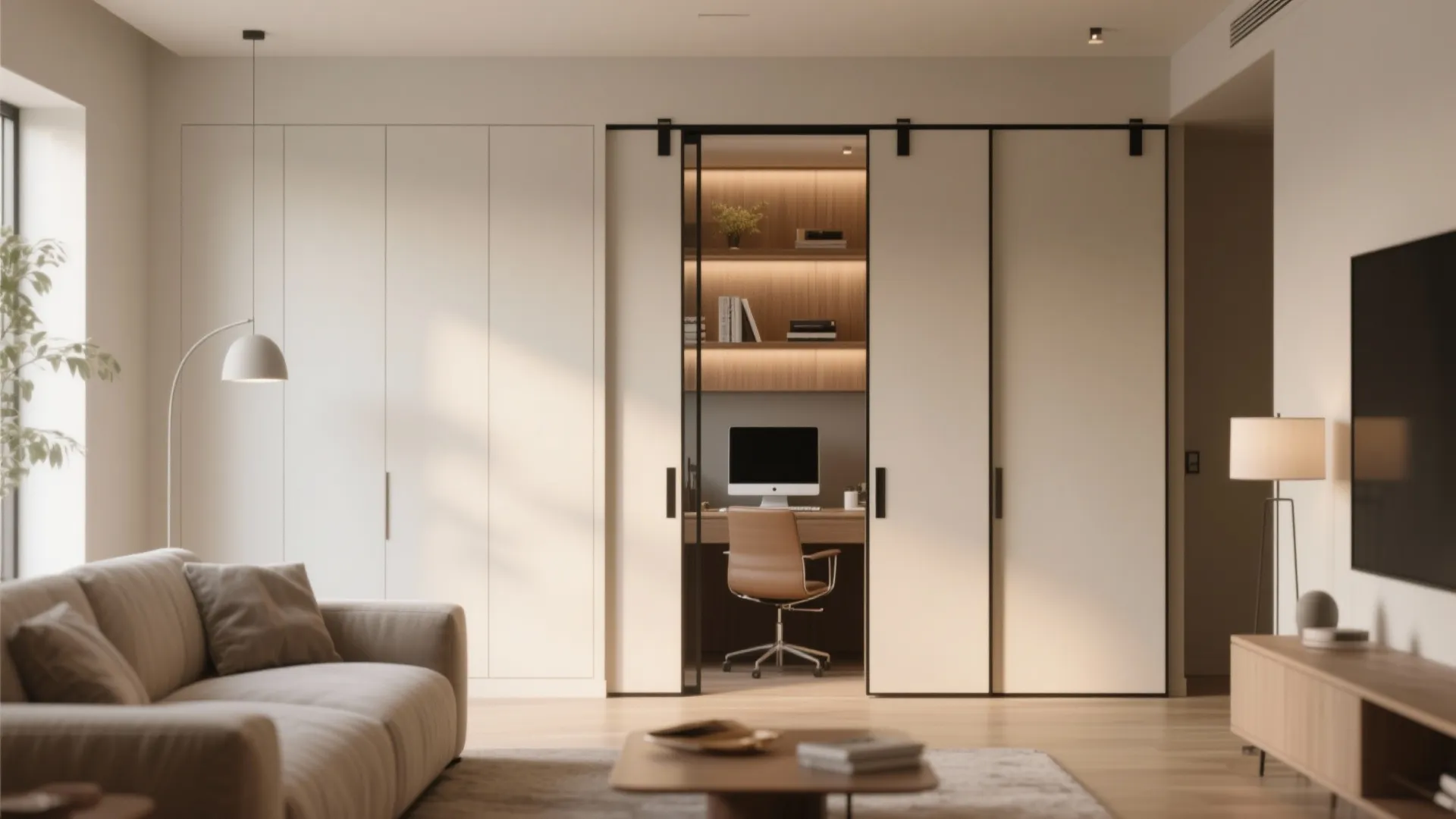 9. Hidden Office Behind Doors