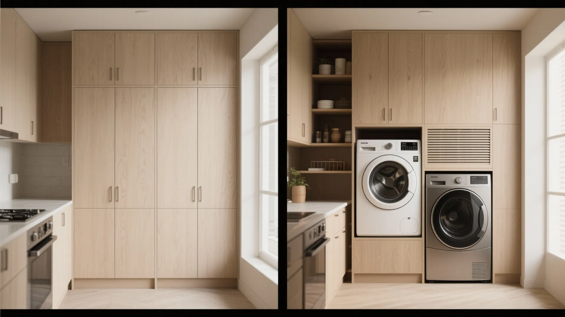 5. Fully Hidden Closet System with Custom Door Panels