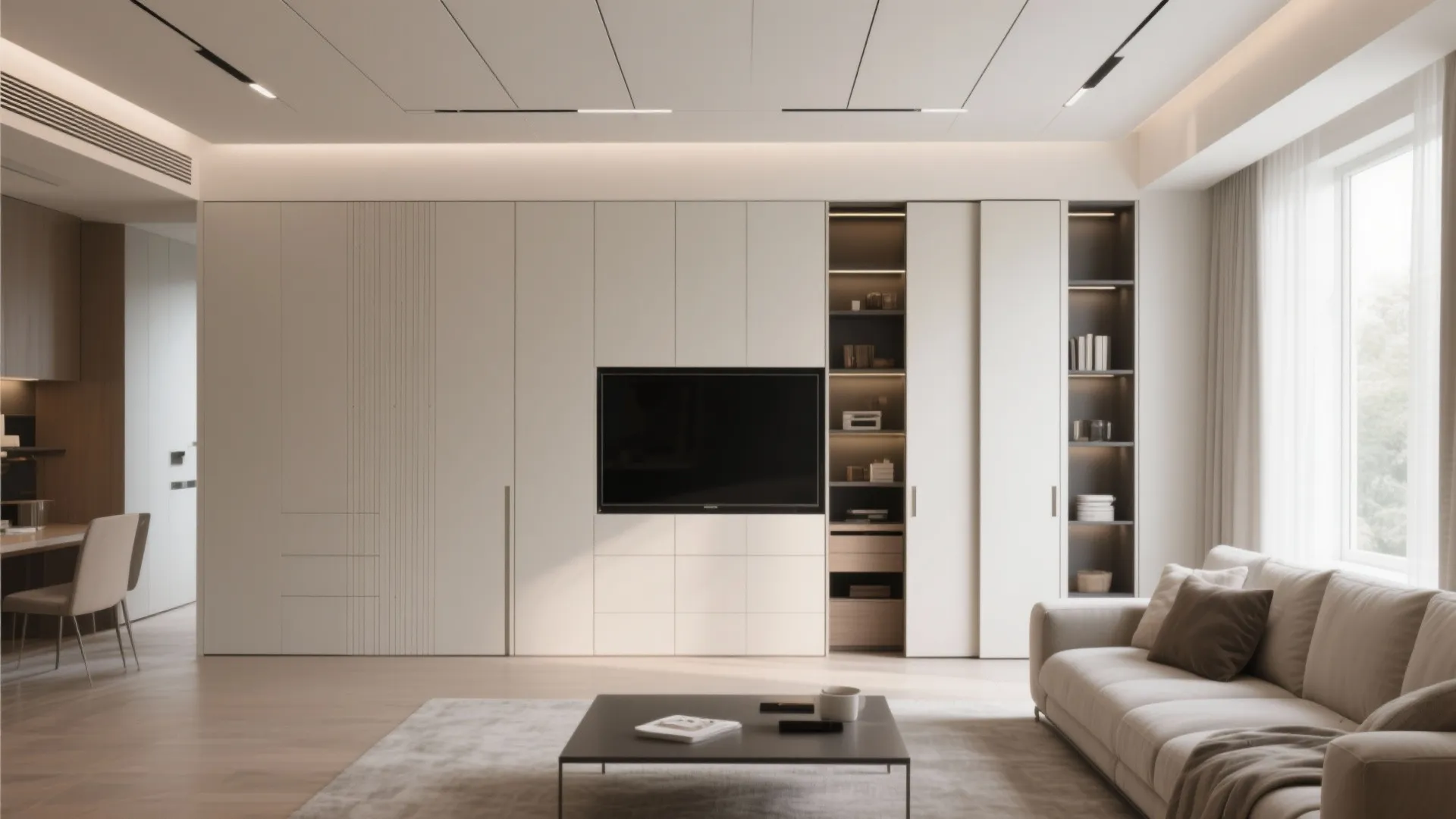 Hidden Storage Behind Panels