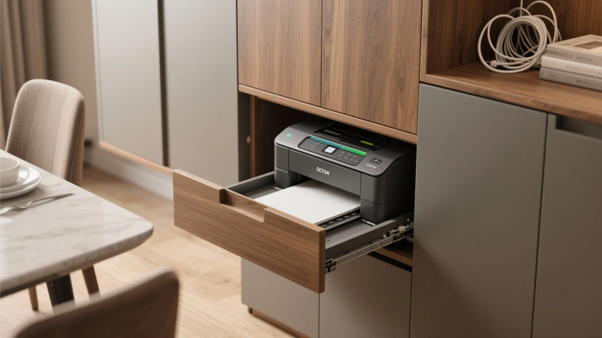 8. Hidden Printer Cabinet