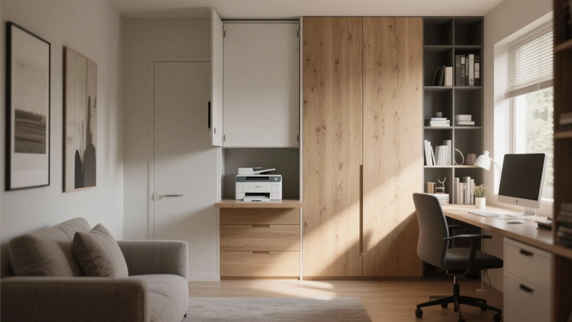 3. Hidden Printer Cabinets