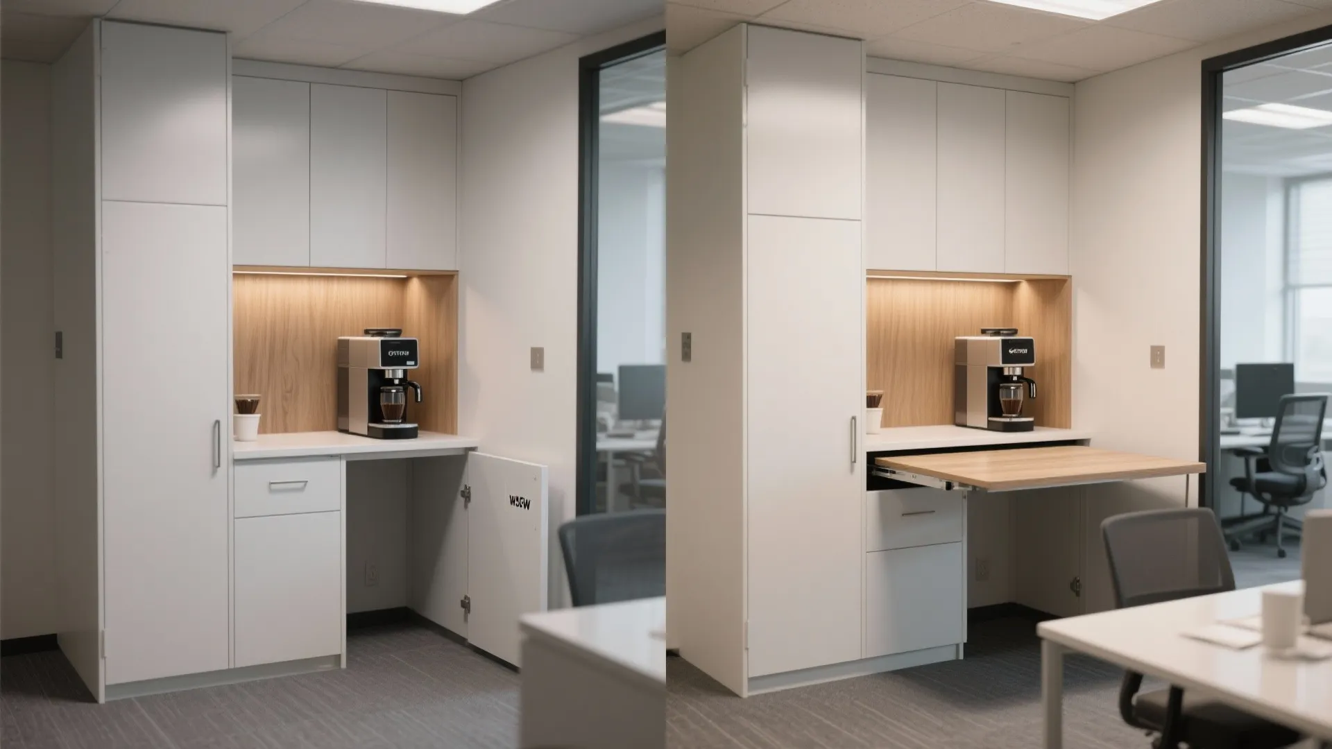 3. Hidden Pull-Out Counter