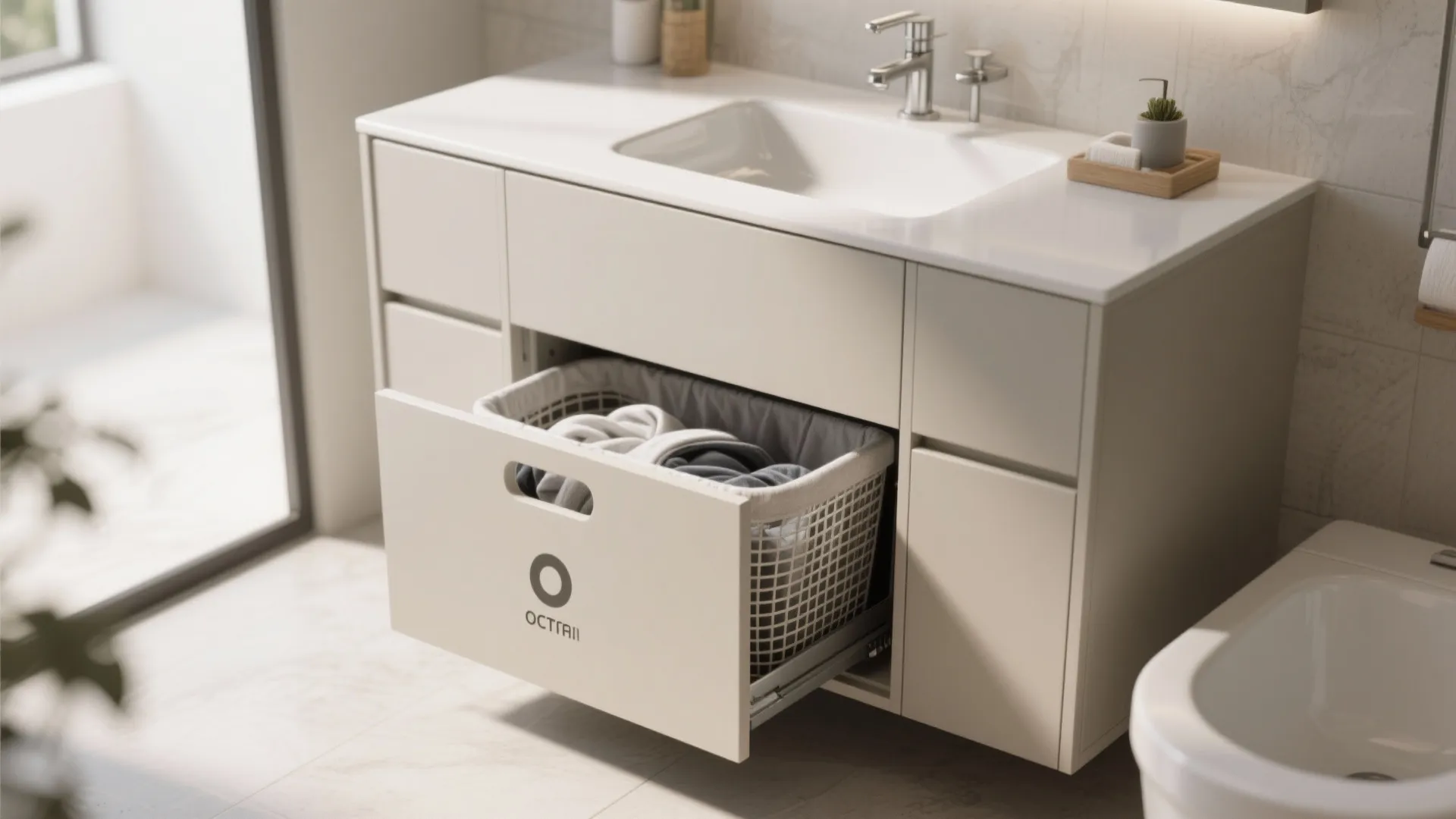 10. Hidden Pull-Out Hamper