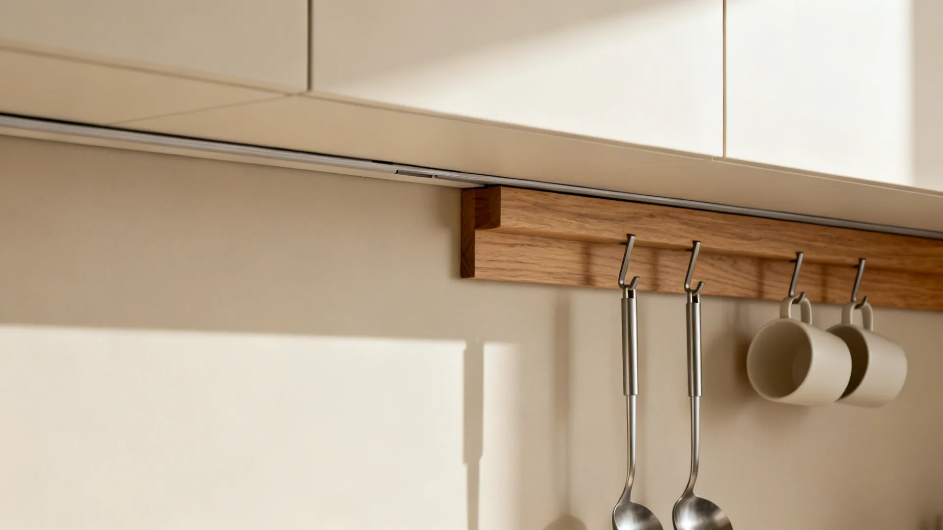 Warm Minimalist Storage With Hidden Rails