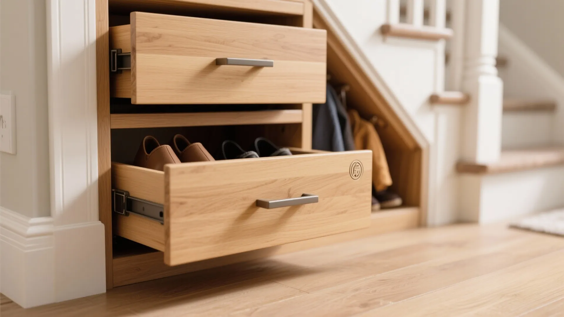 3. Hidden Storage Under Stairs