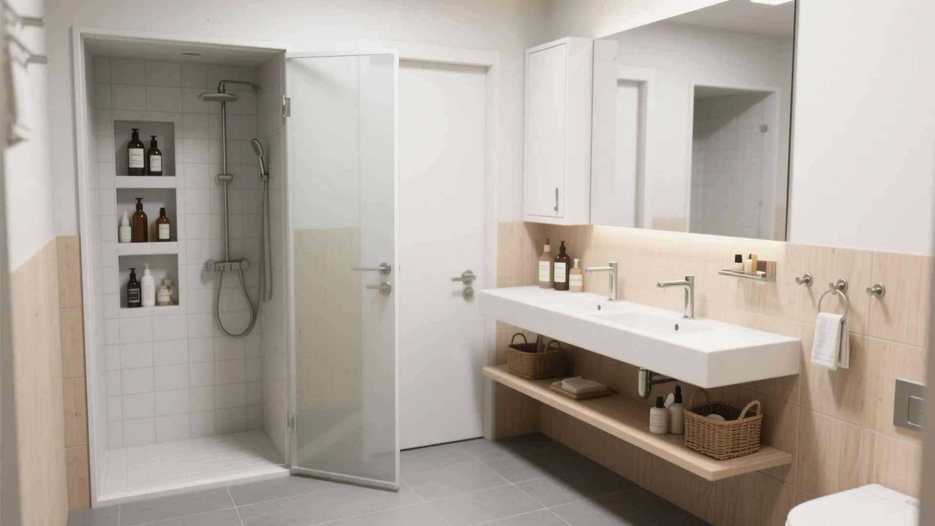 5) Hide storage in the walls and over the door