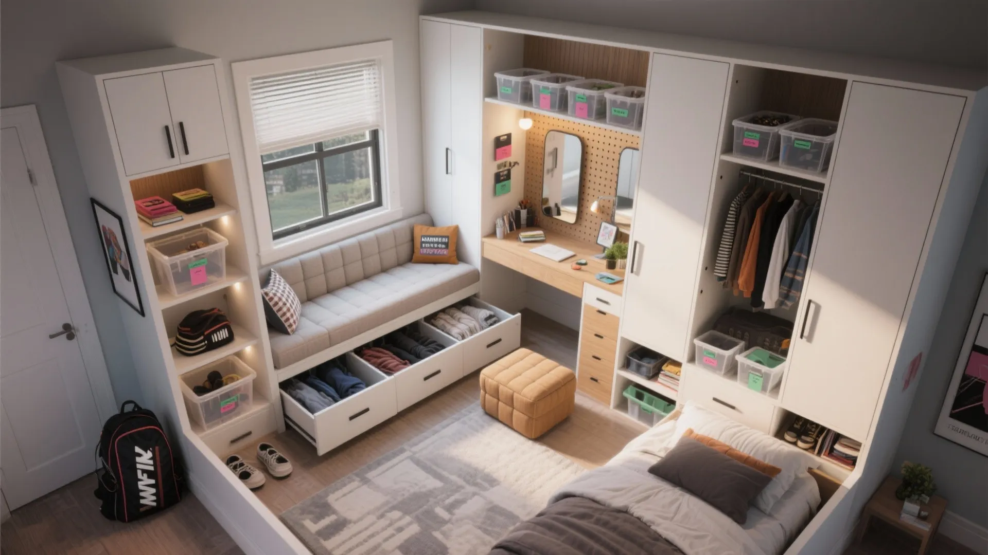 Smart Hidden Storage that Grows with Her