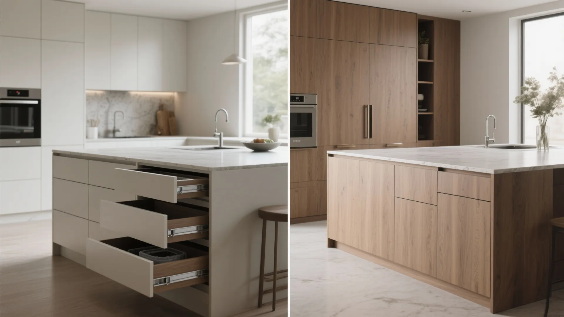 5. Integrated Storage Panels with Hidden Doors