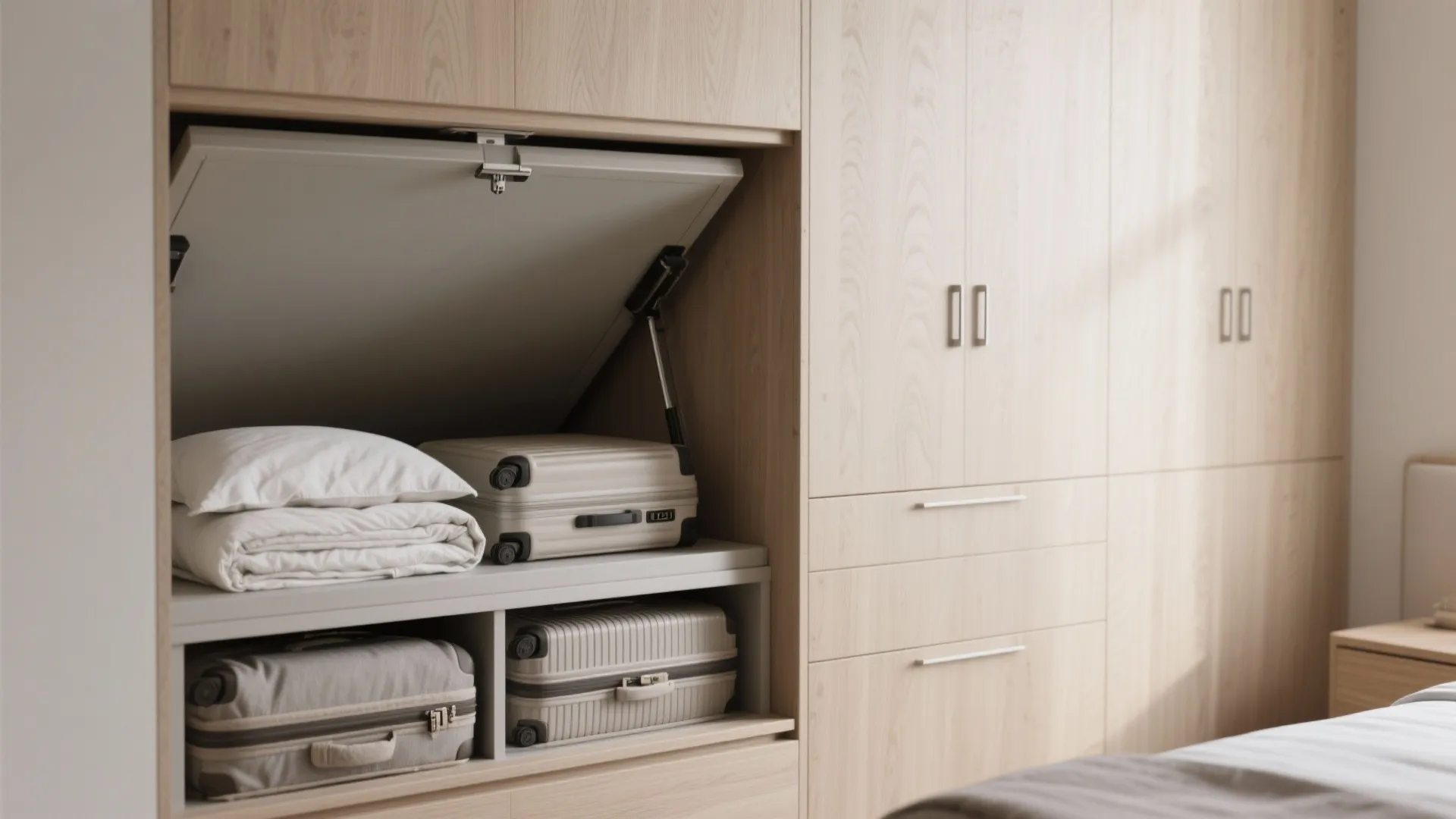 3) Storage That Disappears: Beds, Wardrobes, Niches