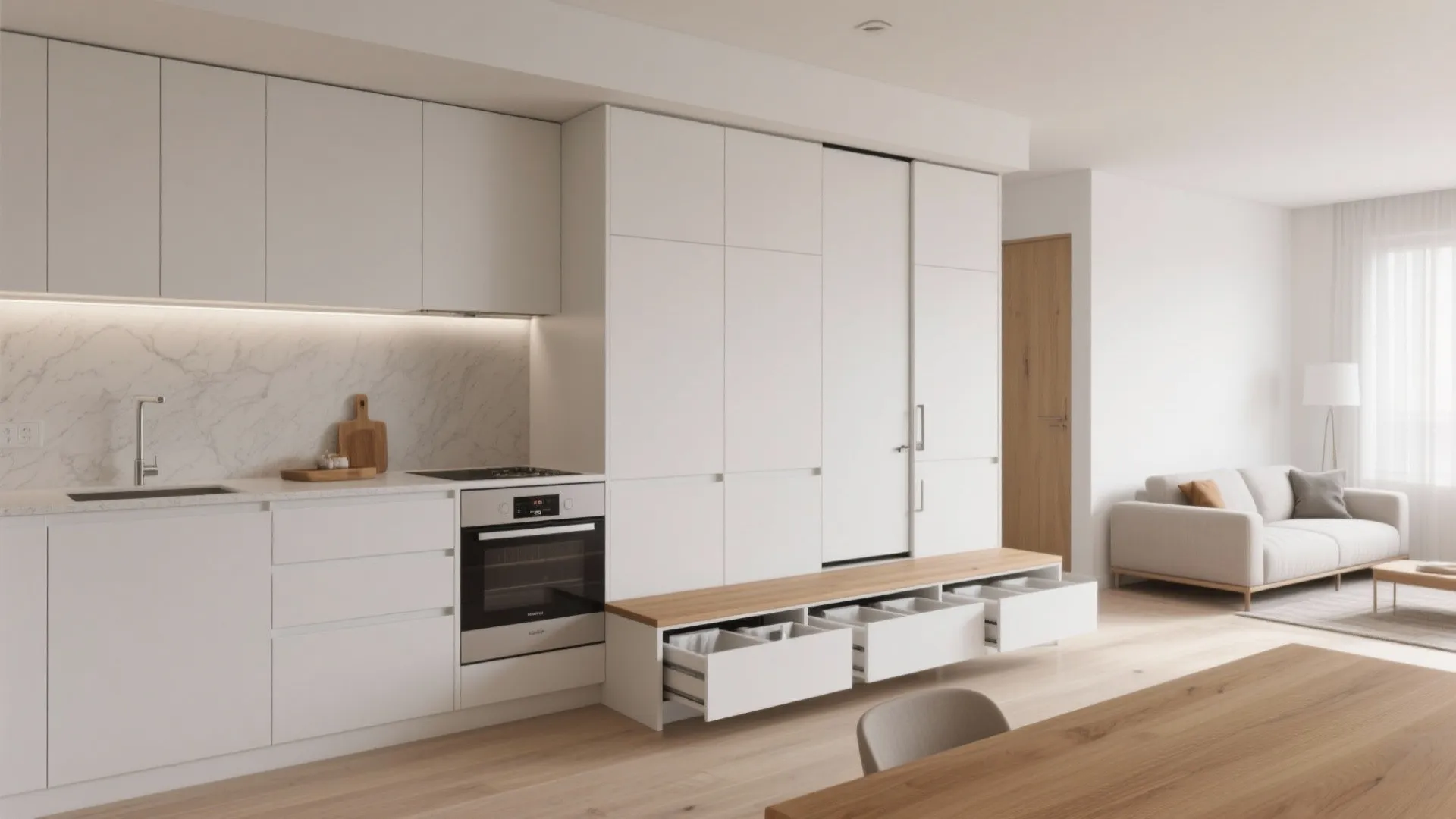 Minimal, Concealed Storage for a Calm Flow