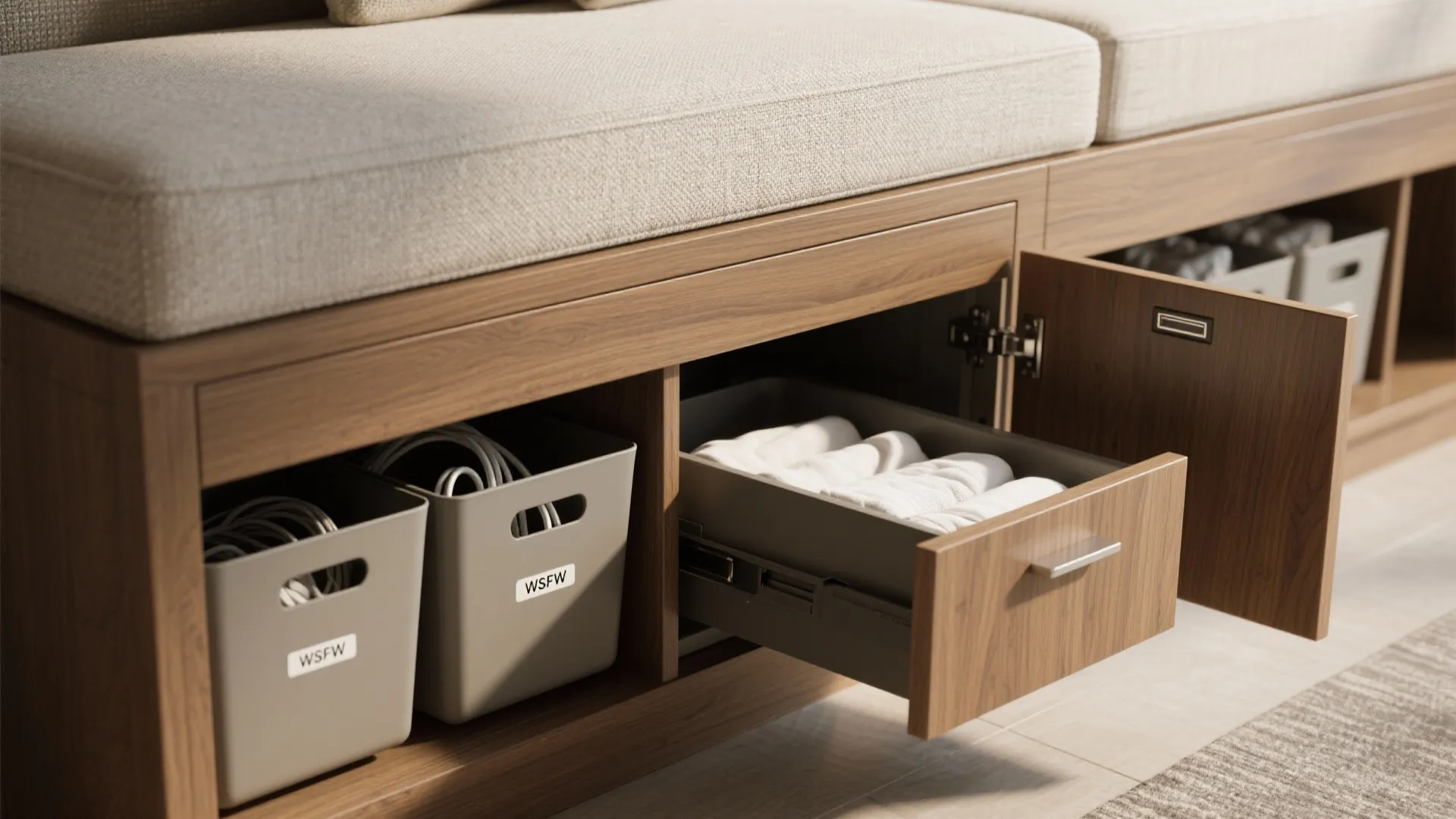 4. Built-in storage and service zones