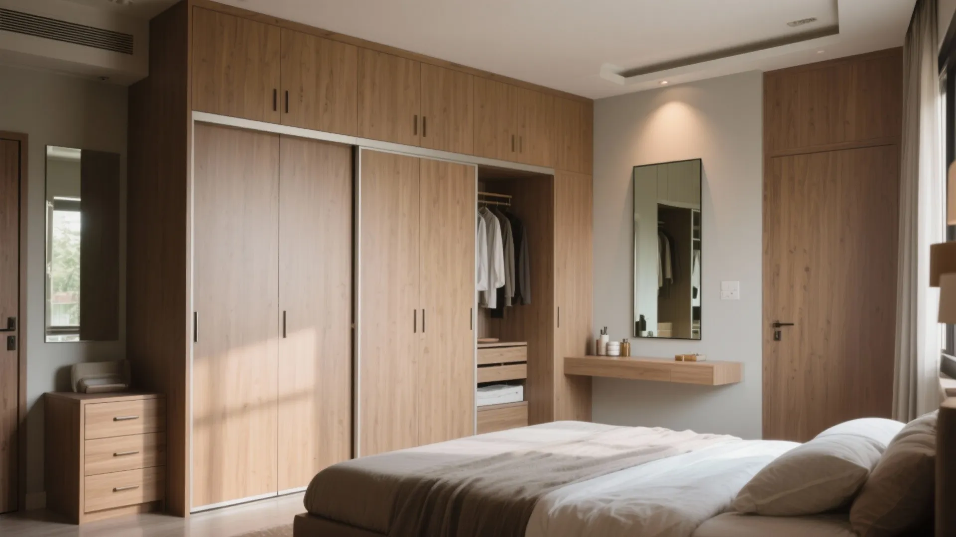 4) Storage That Disappears: Wardrobes, Niches, and the Magic of Flush