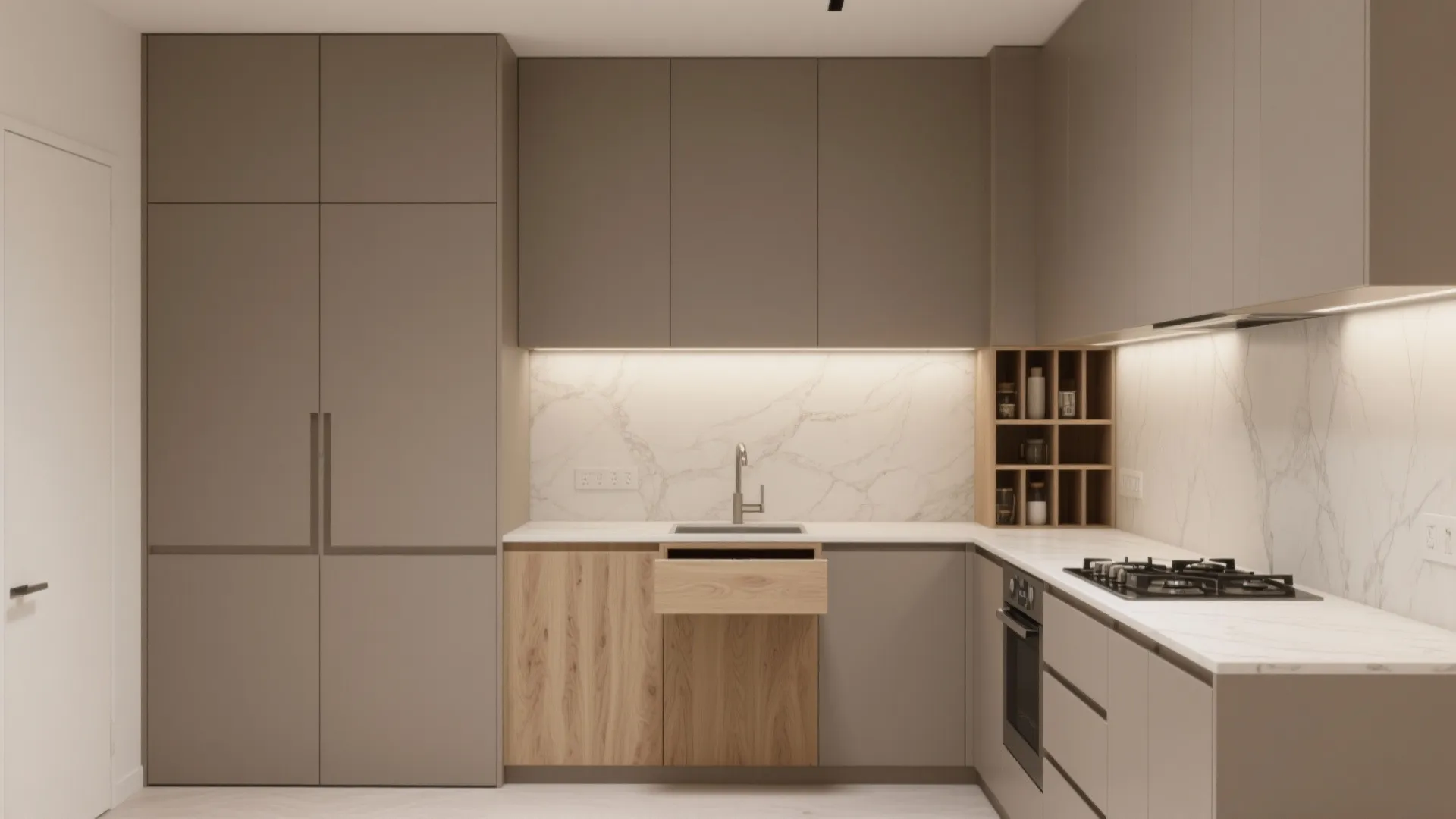 Minimalist Kitchen Storage That Disappears
