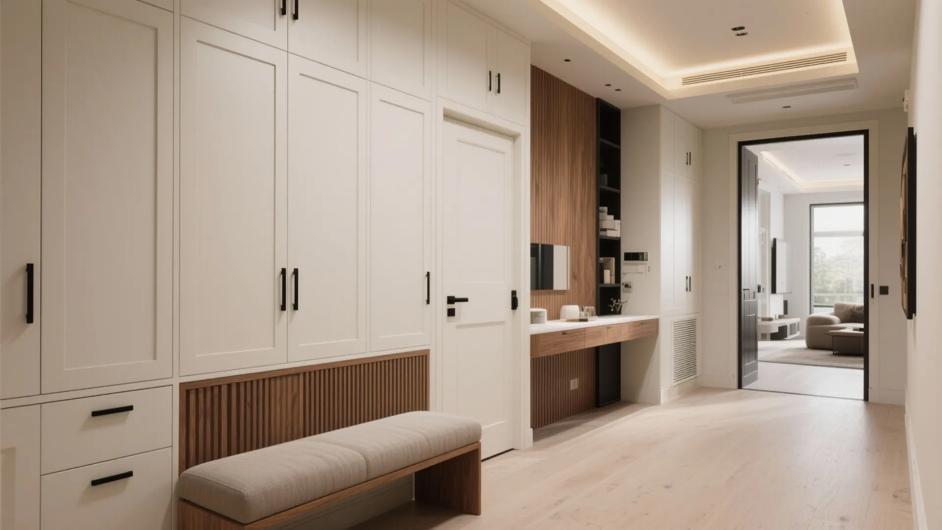 3) Built-in storage that disappears into the architecture