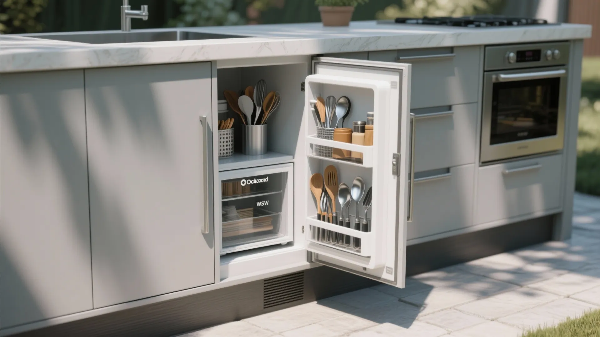 8. Hidden Storage Cabinets