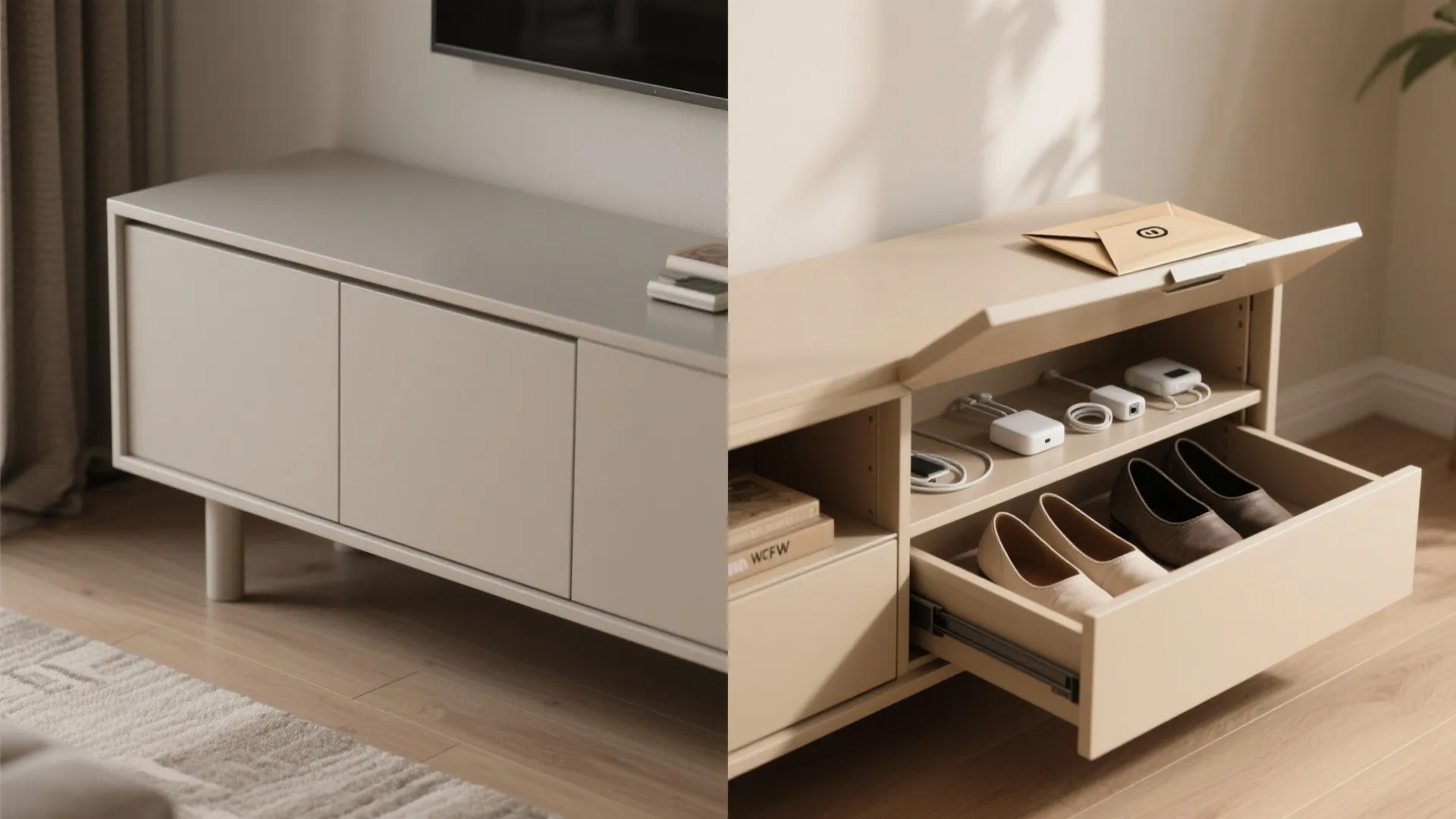 3. Console with Hidden Storage