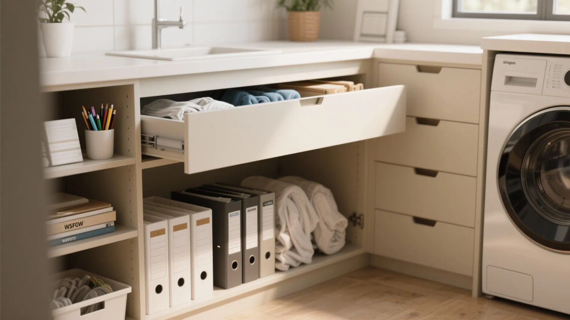 4. Create Hidden Storage for Office Supplies