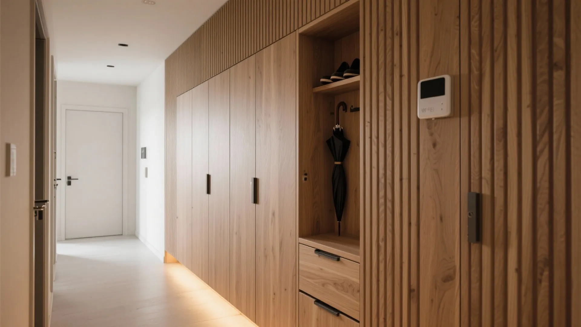 Textured Wall Panels with Hidden Storage