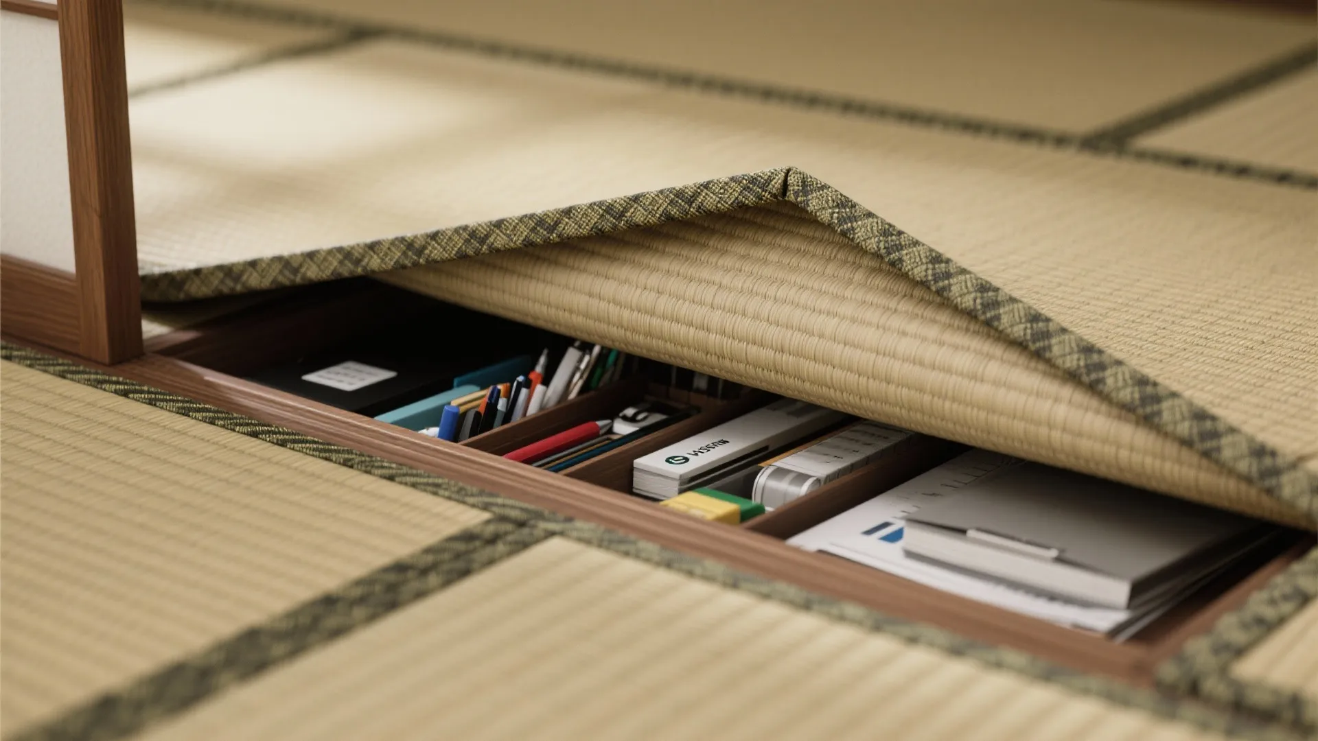 2. Hidden Storage Beneath Mats