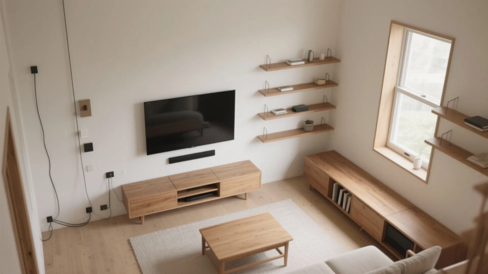 Hidden storage with floating elements