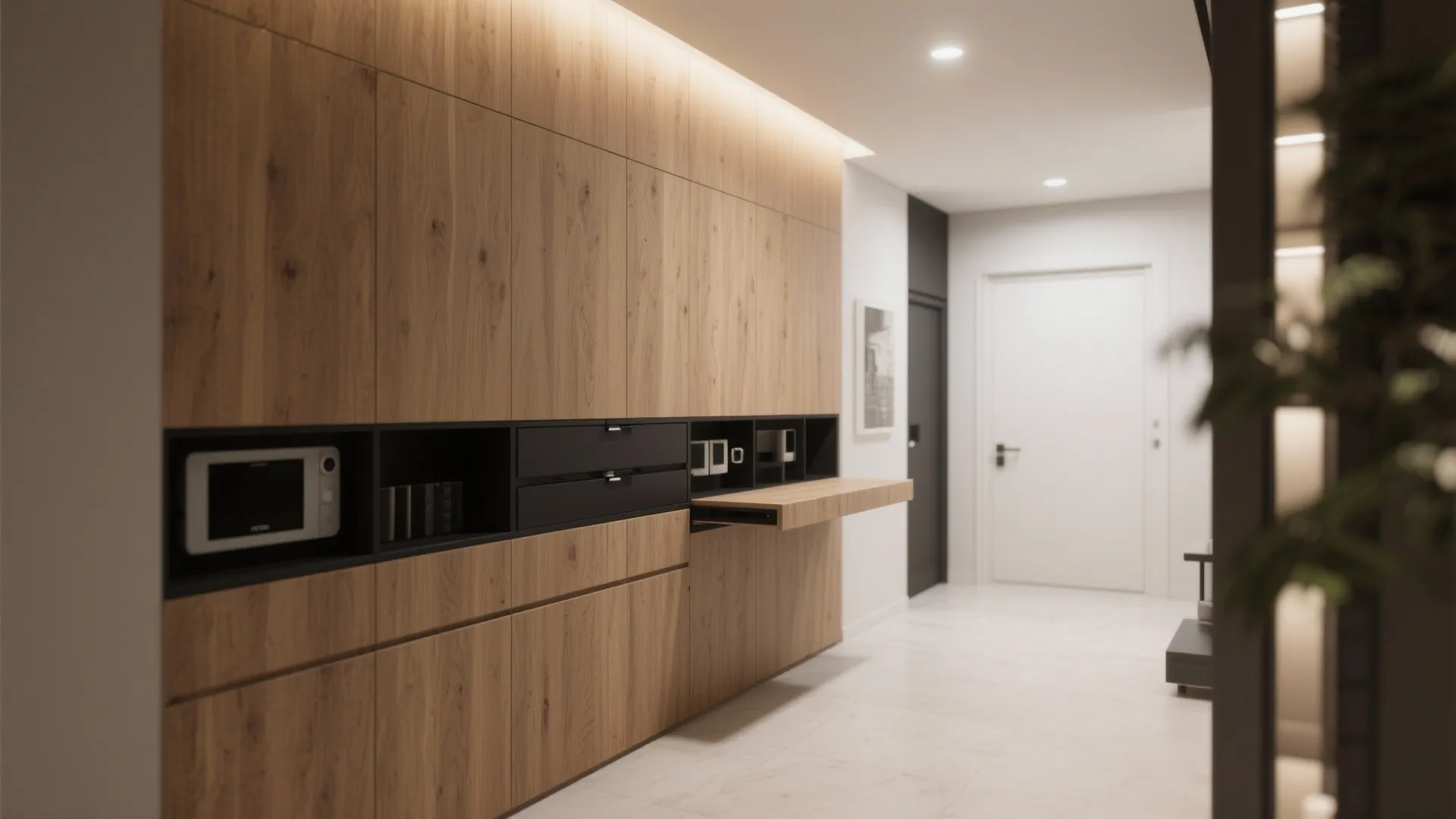 Wall-Mounted Panel with Hidden Storage